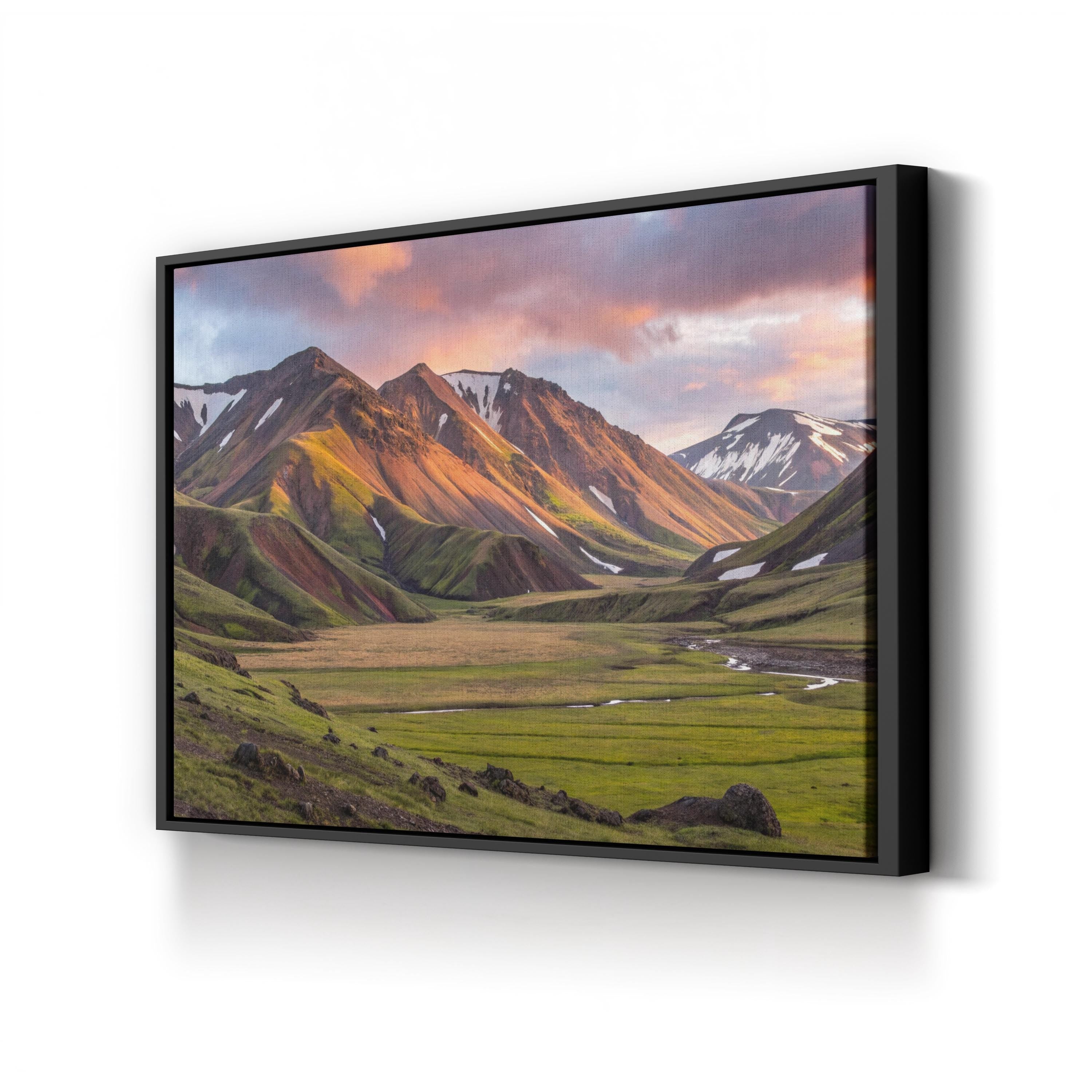 Landmannalaugar Rhyolite Mountains – Vintage Photography Wall Art | Iceland Canvas Print