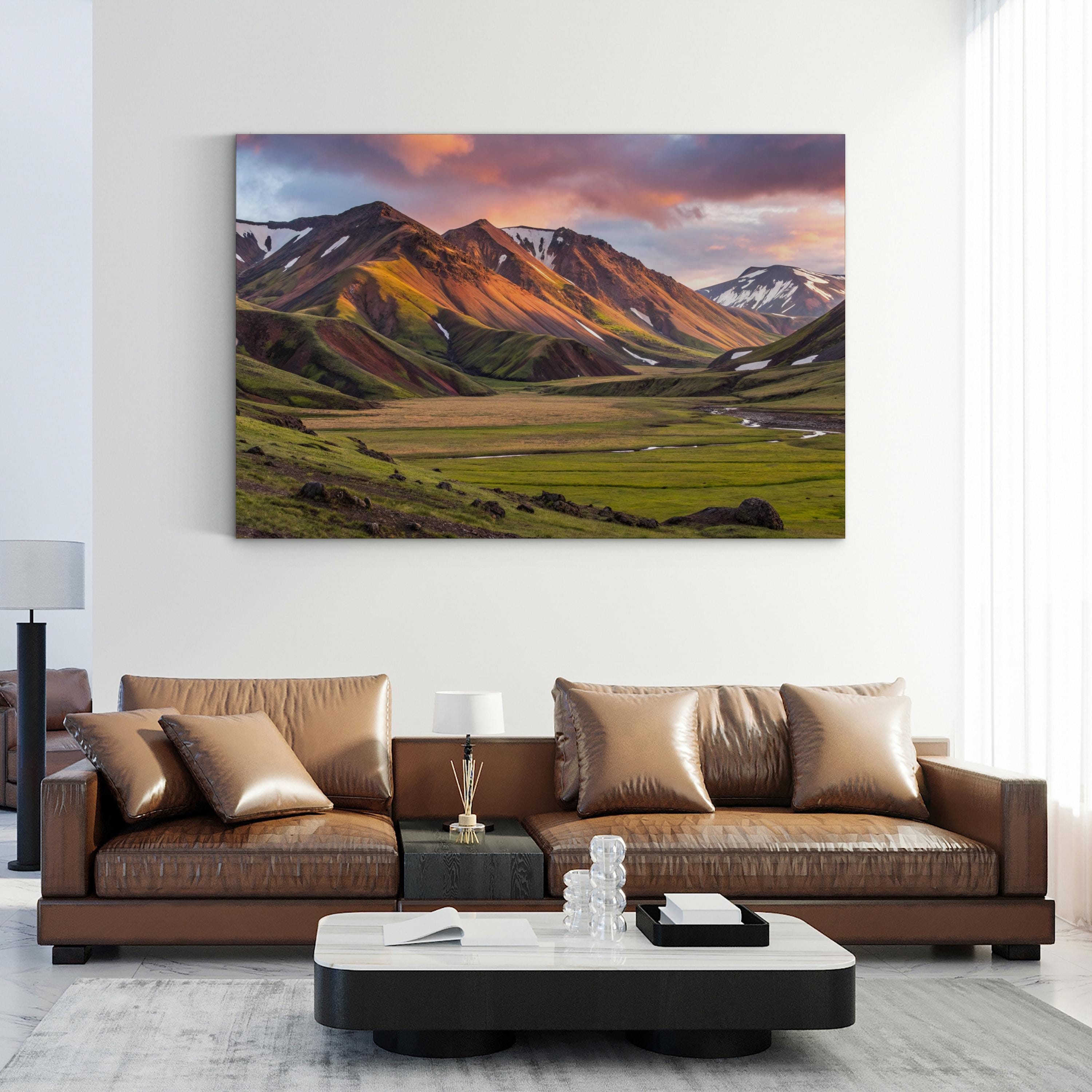 Landmannalaugar Rhyolite Mountains – Vintage Photography Wall Art | Iceland Canvas Print