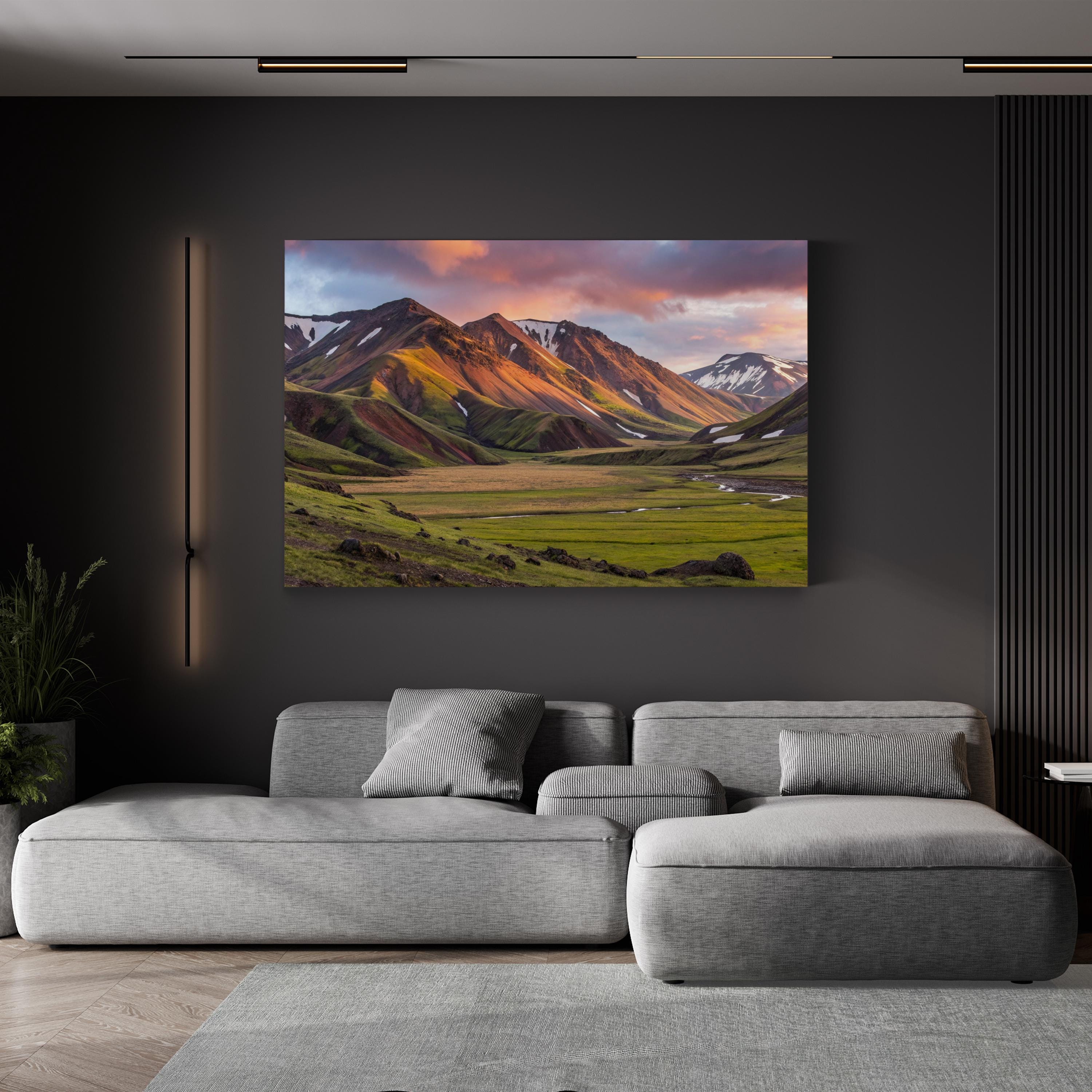 Landmannalaugar Rhyolite Mountains – Vintage Photography Wall Art | Iceland Canvas Print