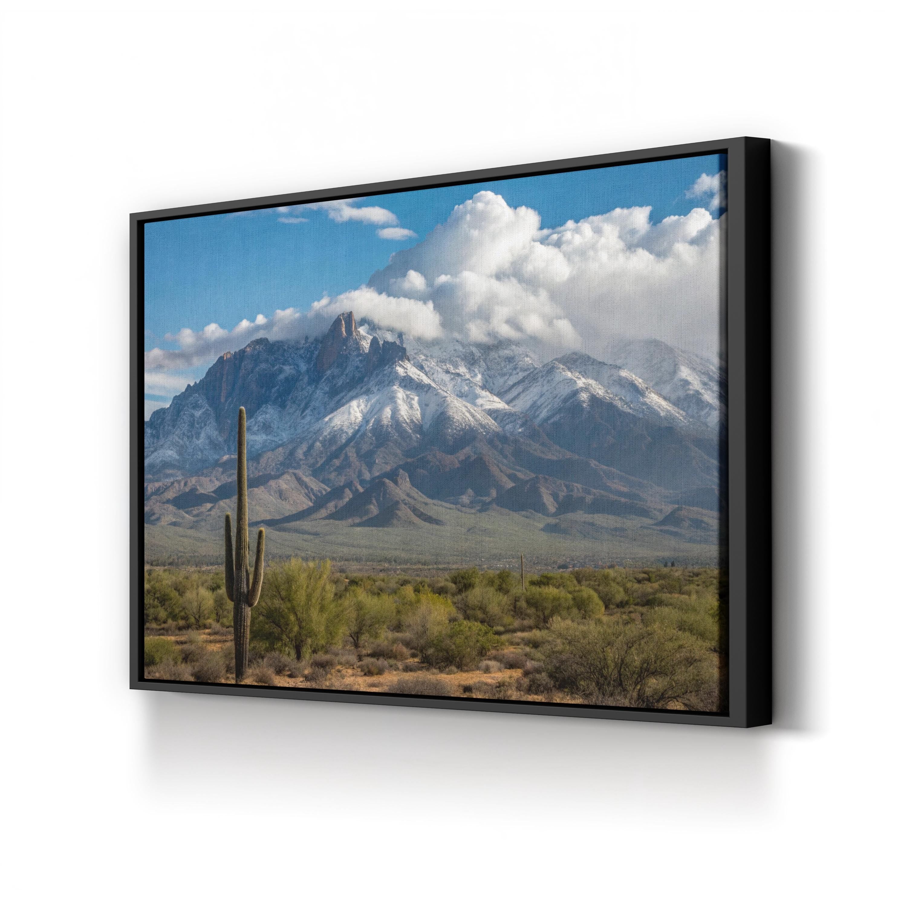 Saguaro Cactus Desert Plain – Vintage Photography Wall Art | Southwestern Canvas Print