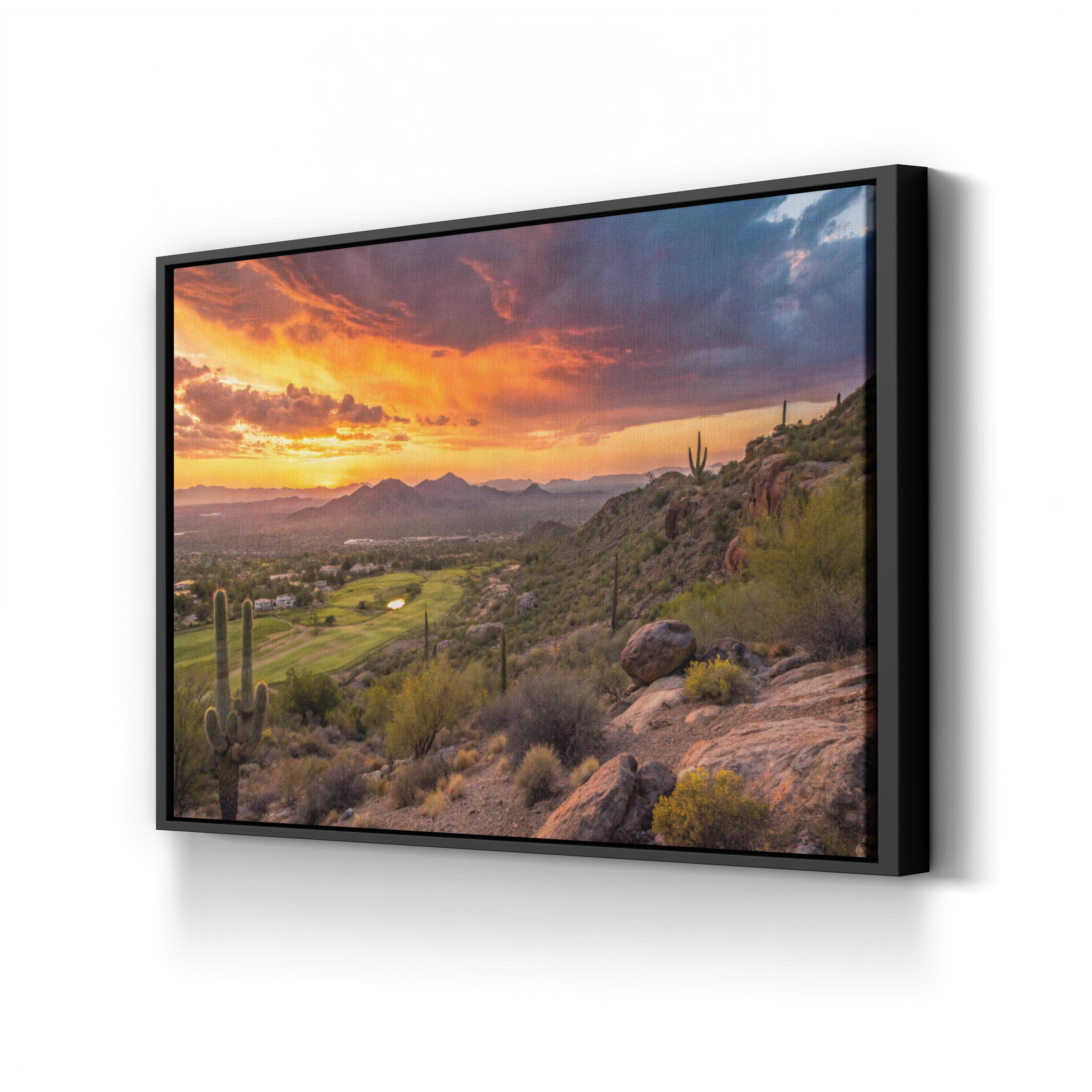 Scottsdale Desert Sunset – Vintage Photography Wall Art | Southwestern Canvas Print