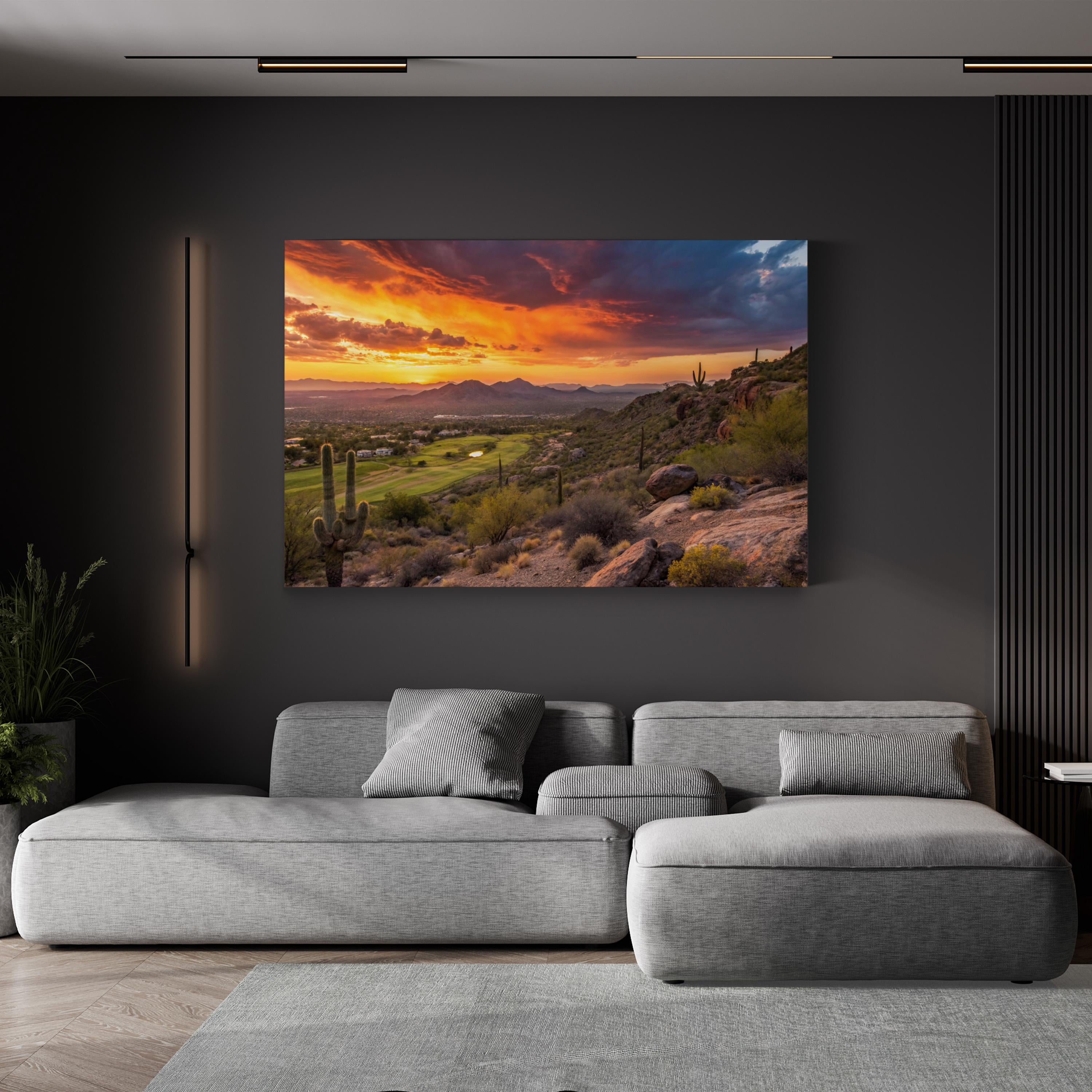 Scottsdale Desert Sunset – Vintage Photography Wall Art | Southwestern Canvas Print