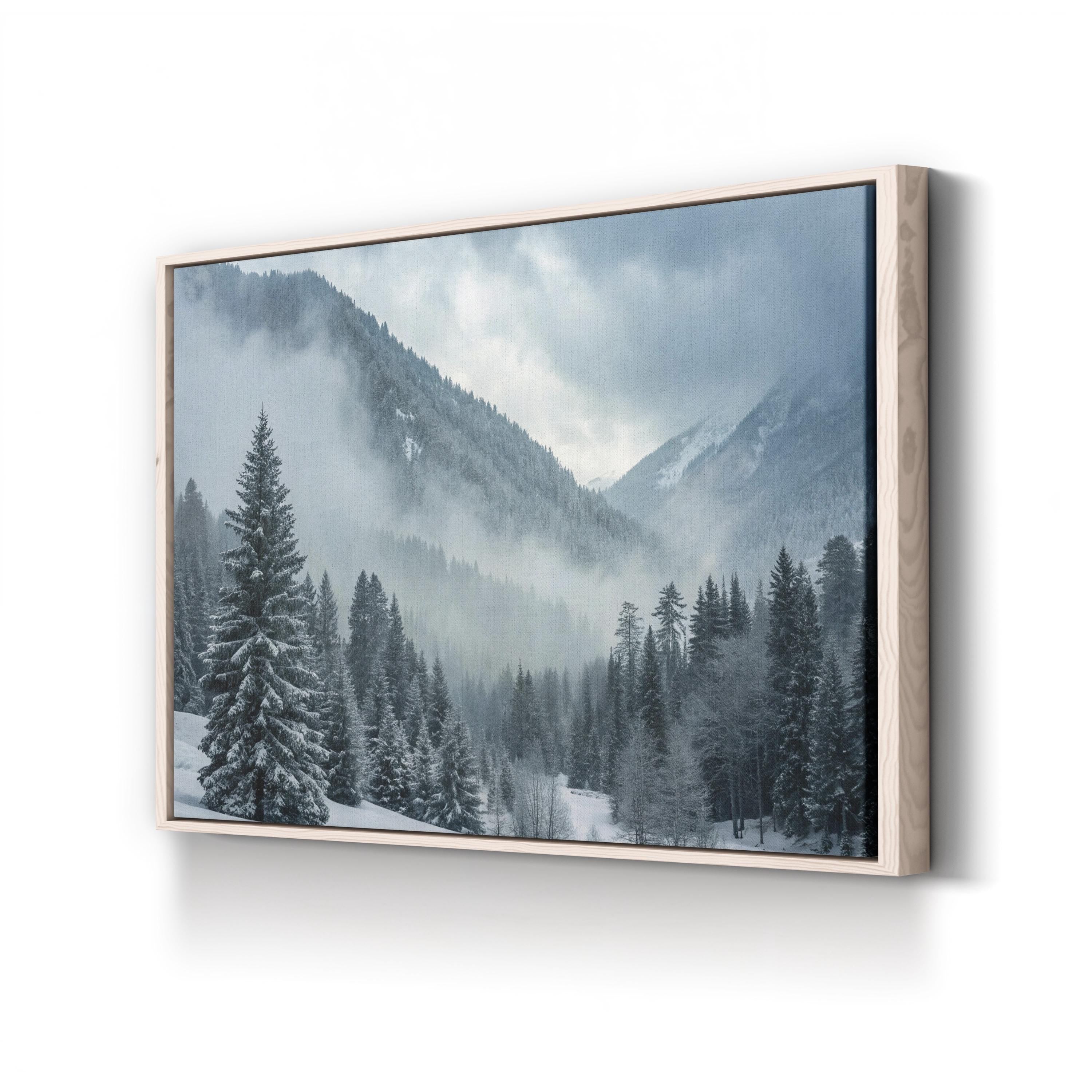 Snowy Mountain Winter – Vintage Photography Wall Art | Alpine Landscape Canvas Print