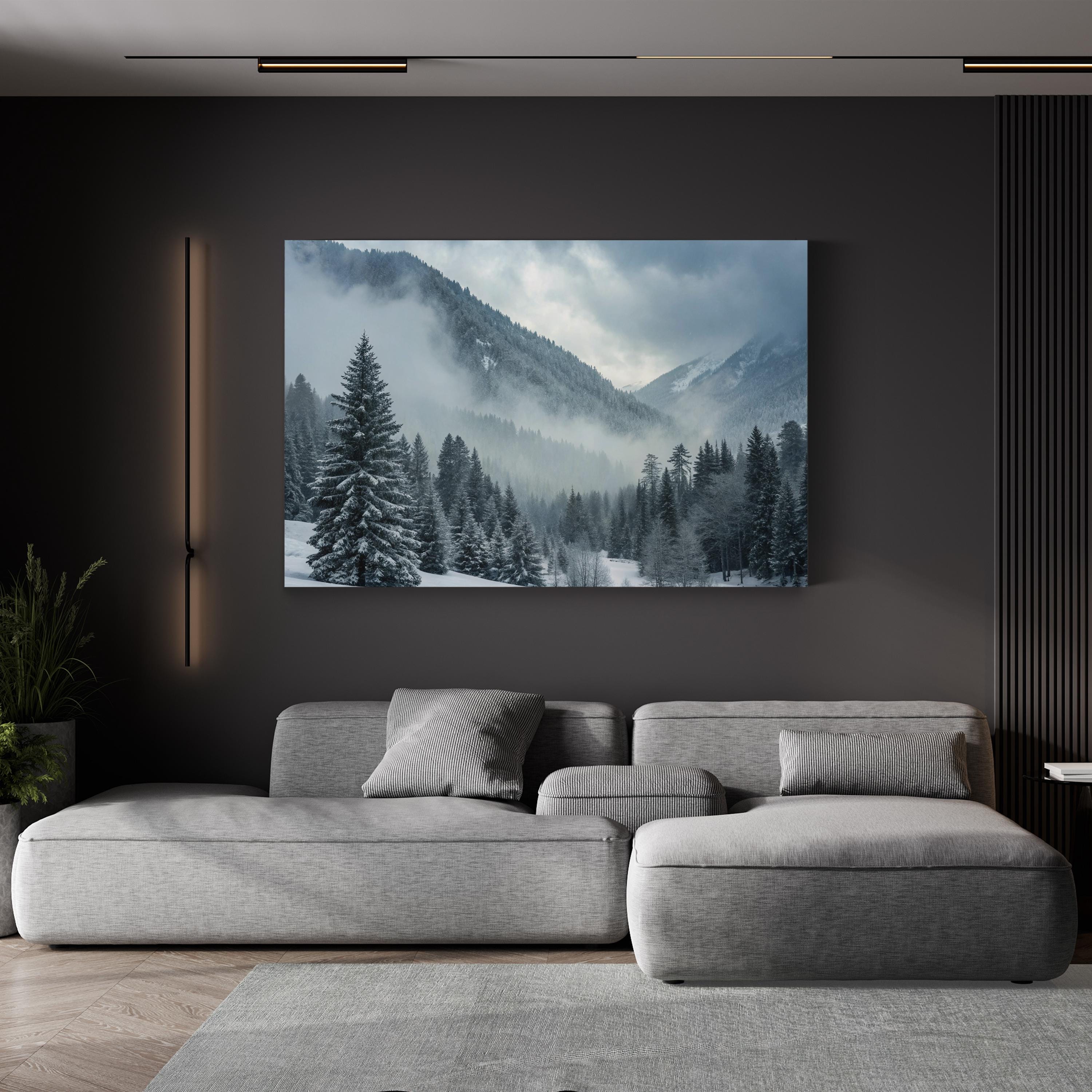 Snowy Mountain Winter – Vintage Photography Wall Art | Alpine Landscape Canvas Print