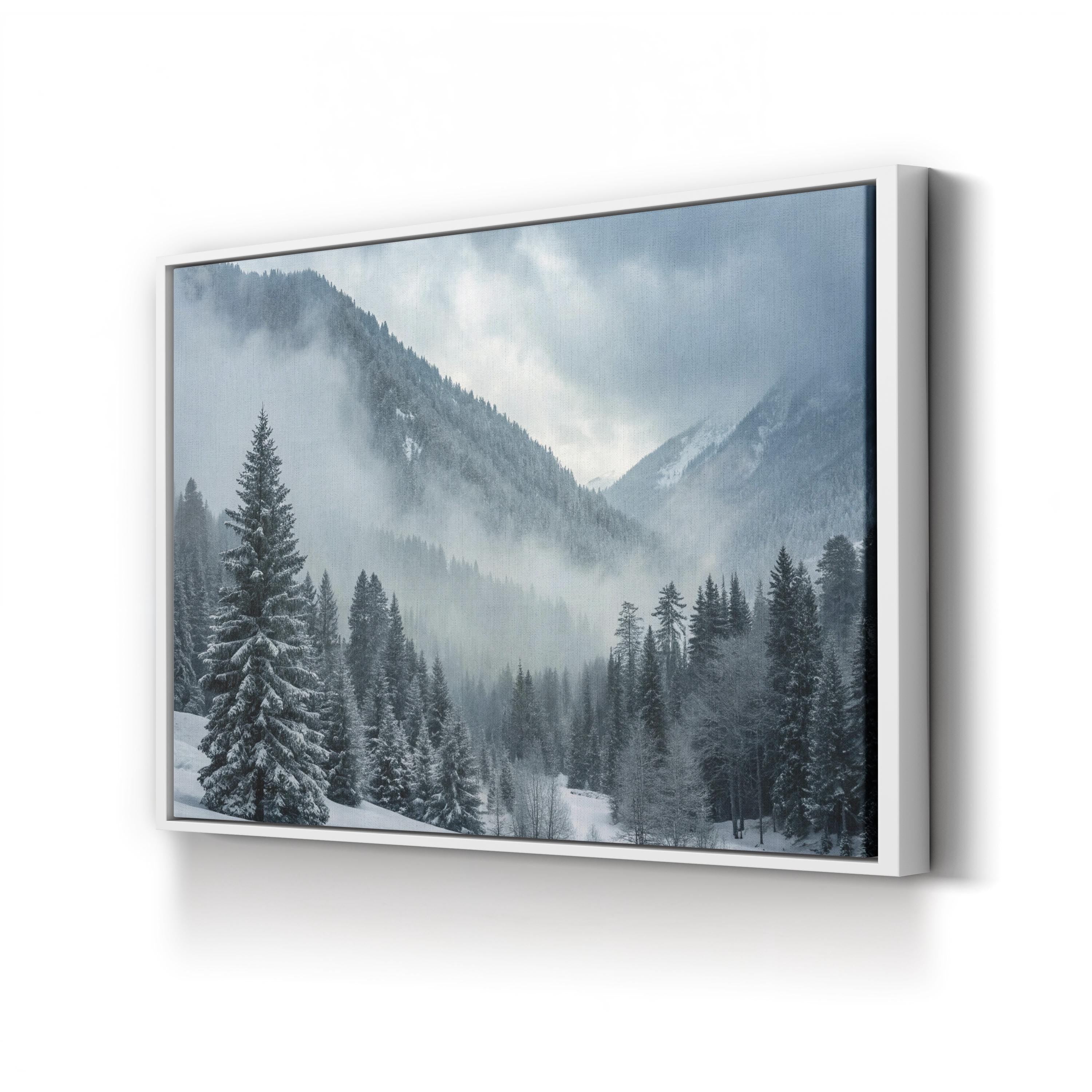 Snowy Mountain Winter – Vintage Photography Wall Art | Alpine Landscape Canvas Print