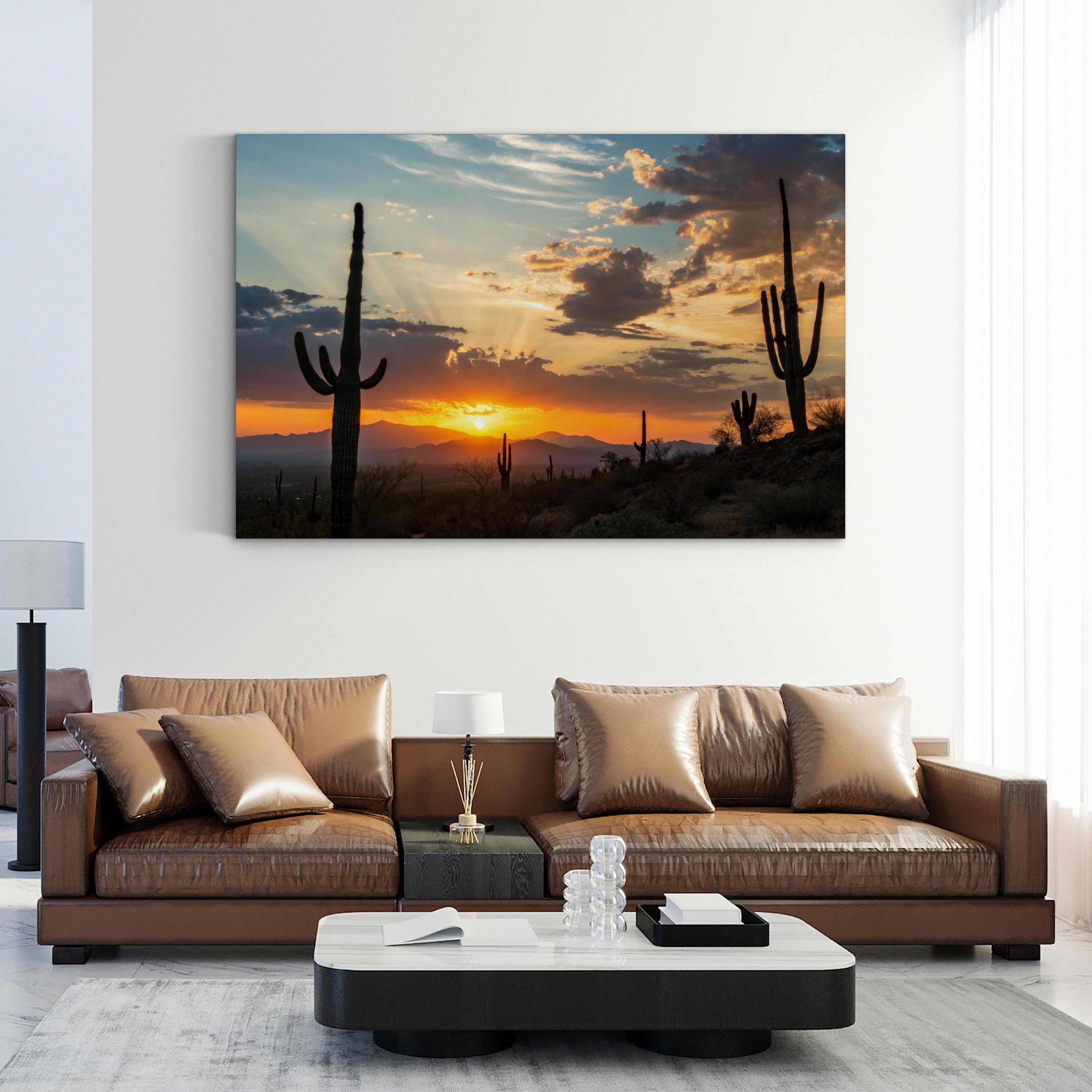 Sonoran Desert Sunset – Vintage Photography Wall Art | Southwestern Canvas Print