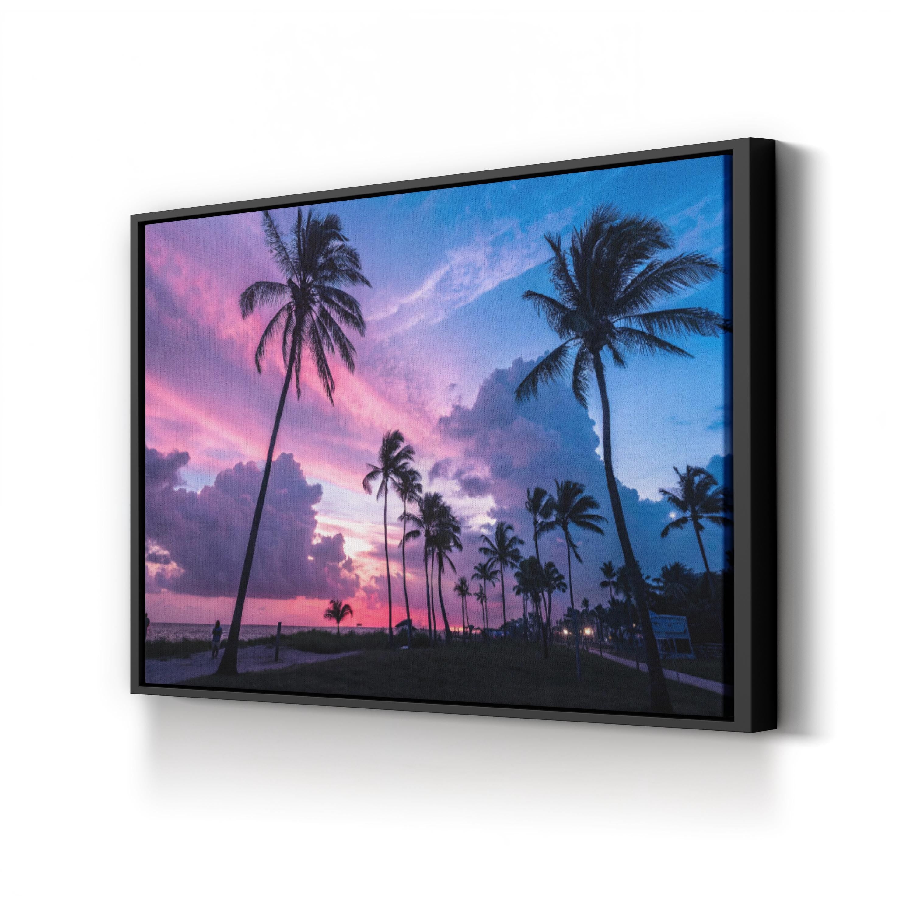 South Beach Sunset – Vintage Photography Wall Art | Coastal Ocean Canvas Print