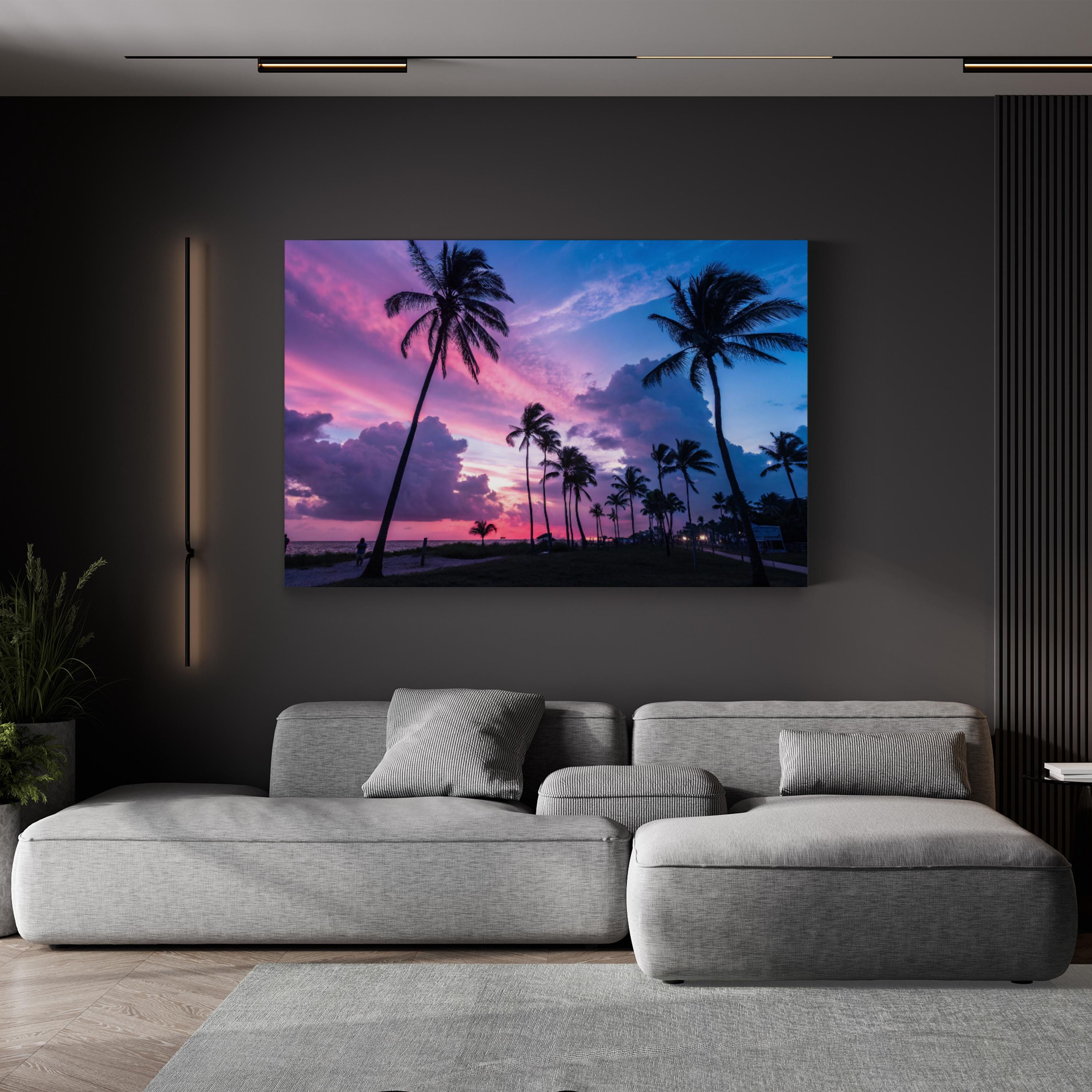 South Beach Sunset – Vintage Photography Wall Art | Coastal Ocean Canvas Print