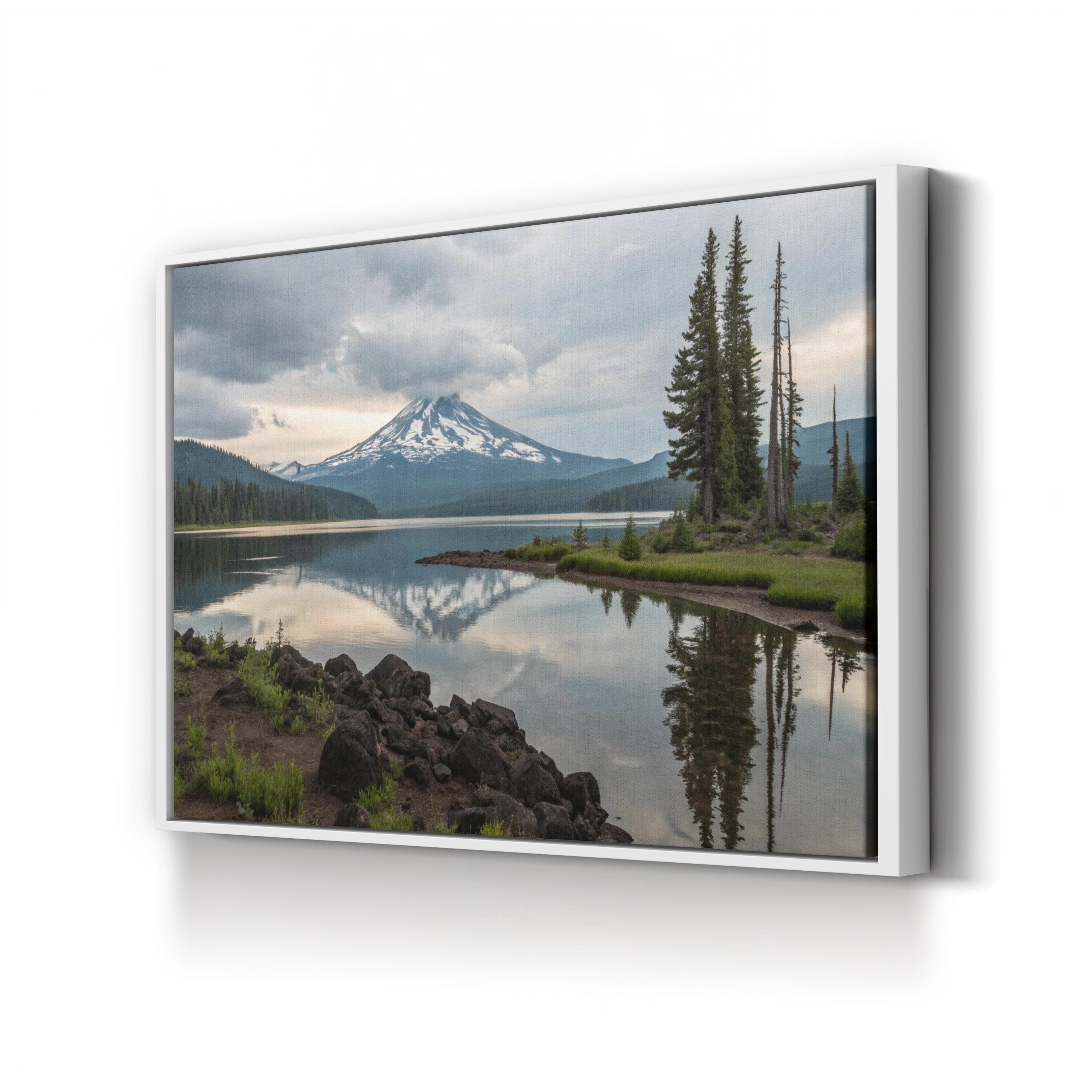 South Sister Mountain Wall Art | Oregon Cascade Range Framed Alpine Landscape Canvas Print