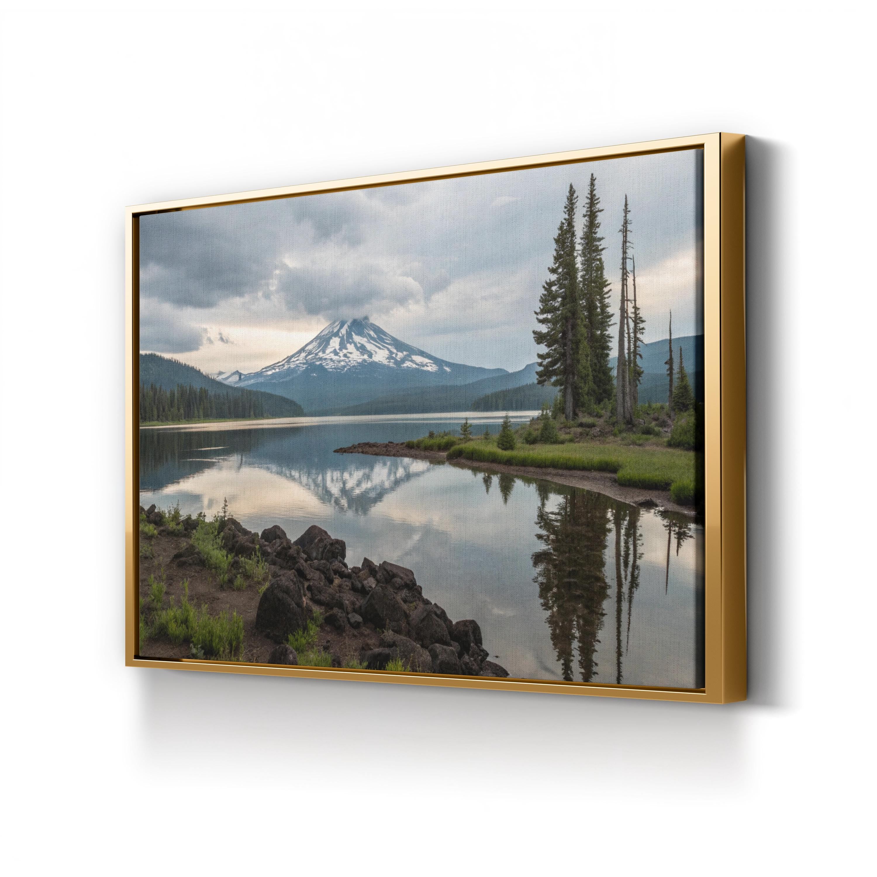South Sister Mountain Wall Art | Oregon Cascade Range Framed Alpine Landscape Canvas Print