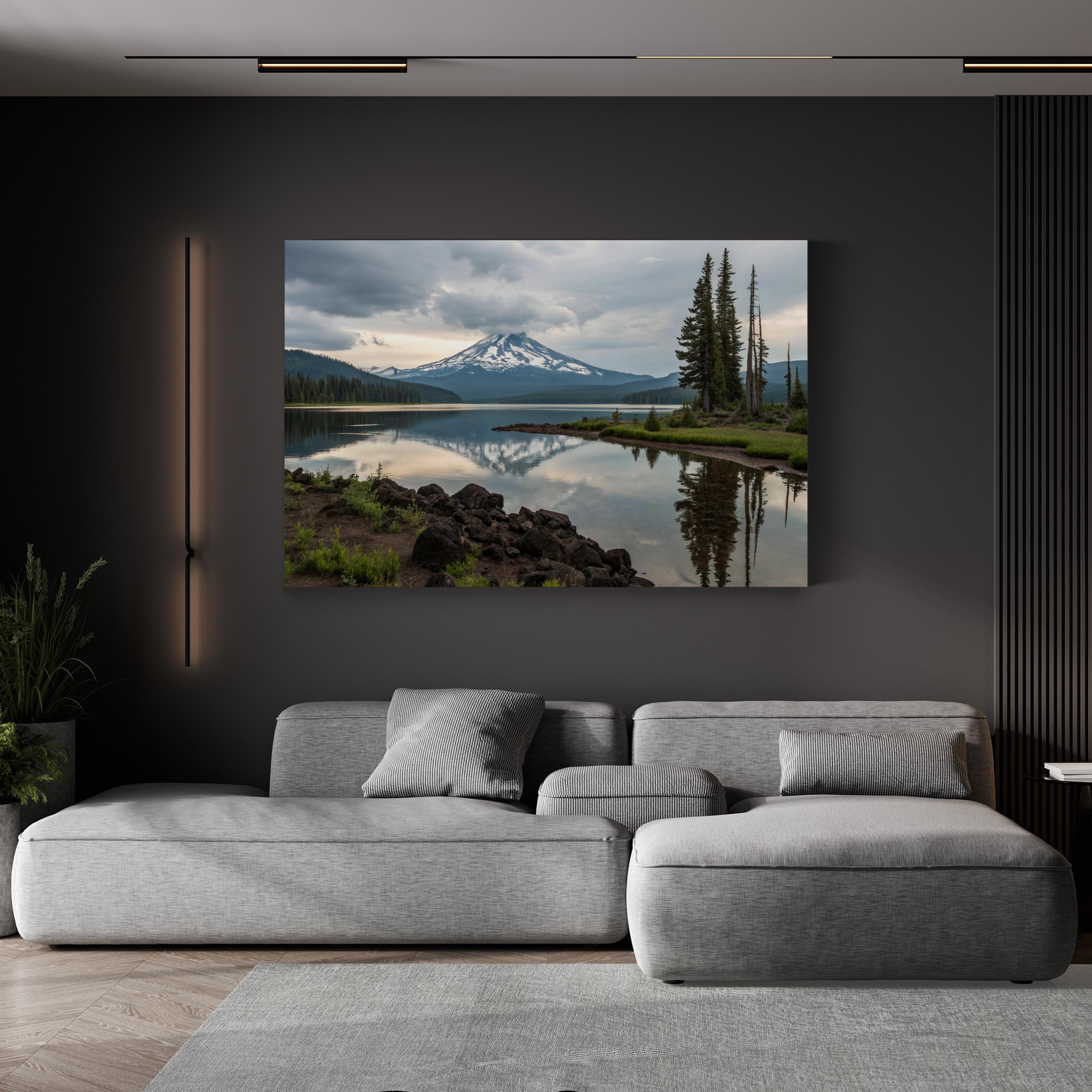 South Sister Mountain Wall Art | Oregon Cascade Range Framed Alpine Landscape Canvas Print