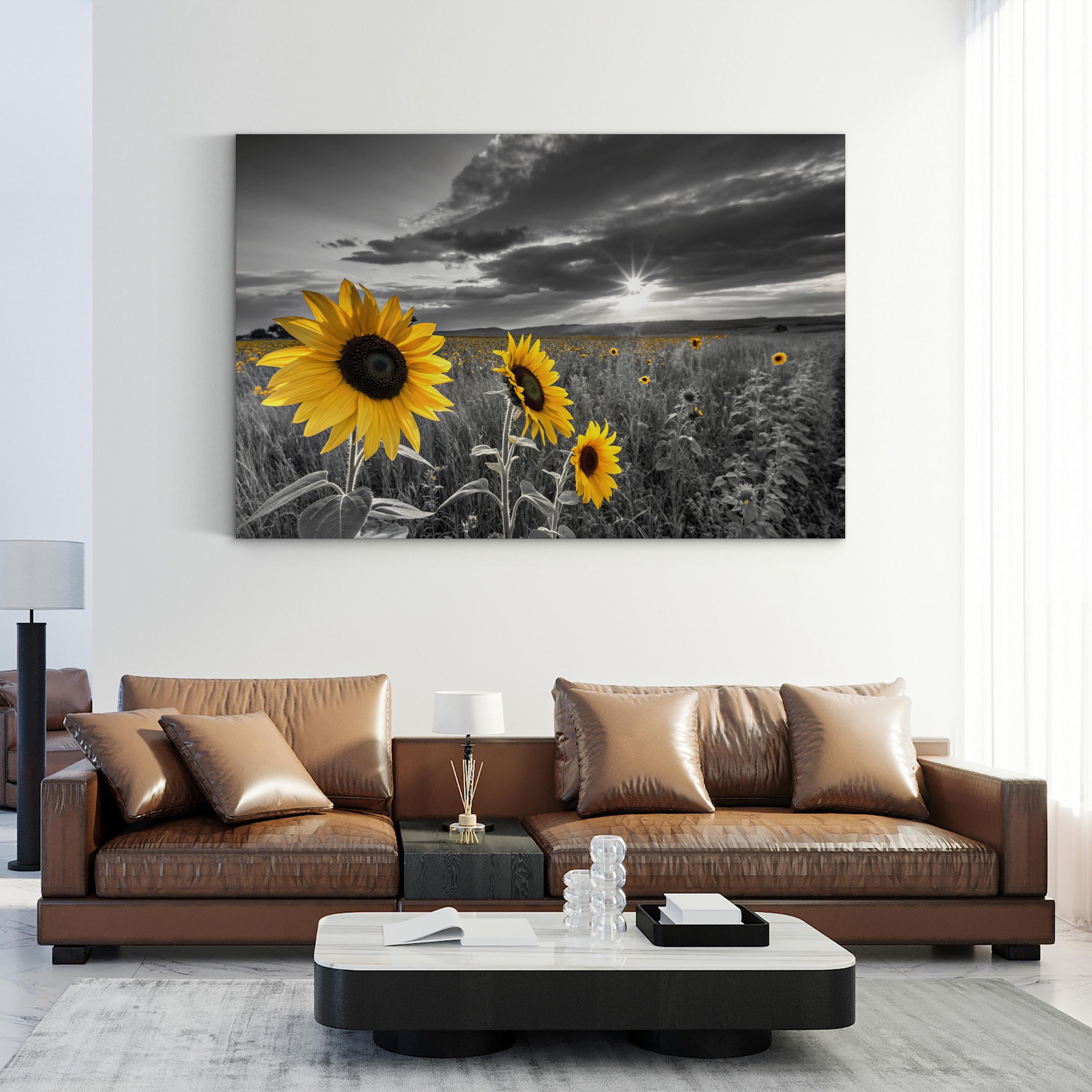 Sunflower Color Pop – Period Illustration Wall Art | Dramatic Sky Canvas Print
