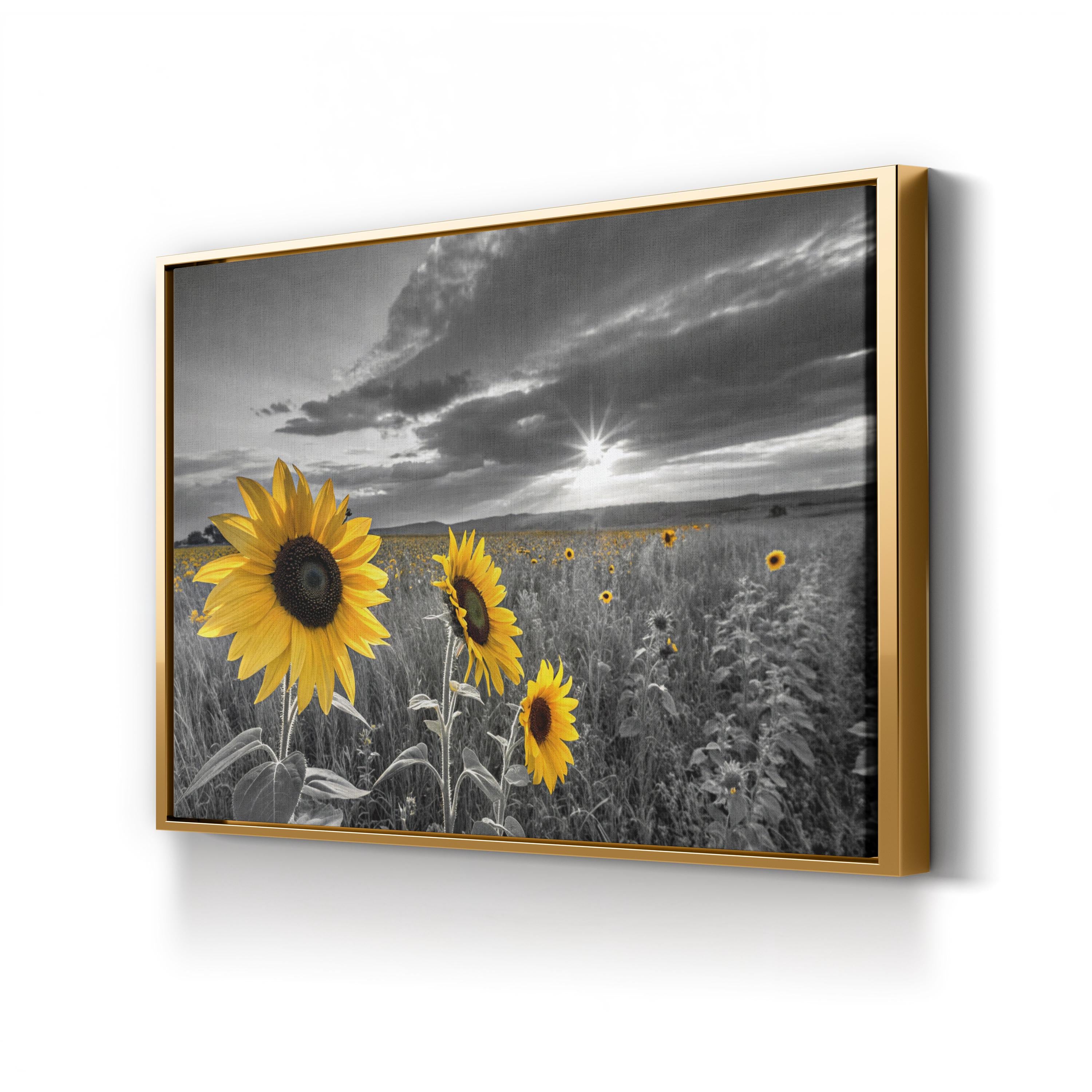 Sunflower Color Pop – Period Illustration Wall Art | Dramatic Sky Canvas Print