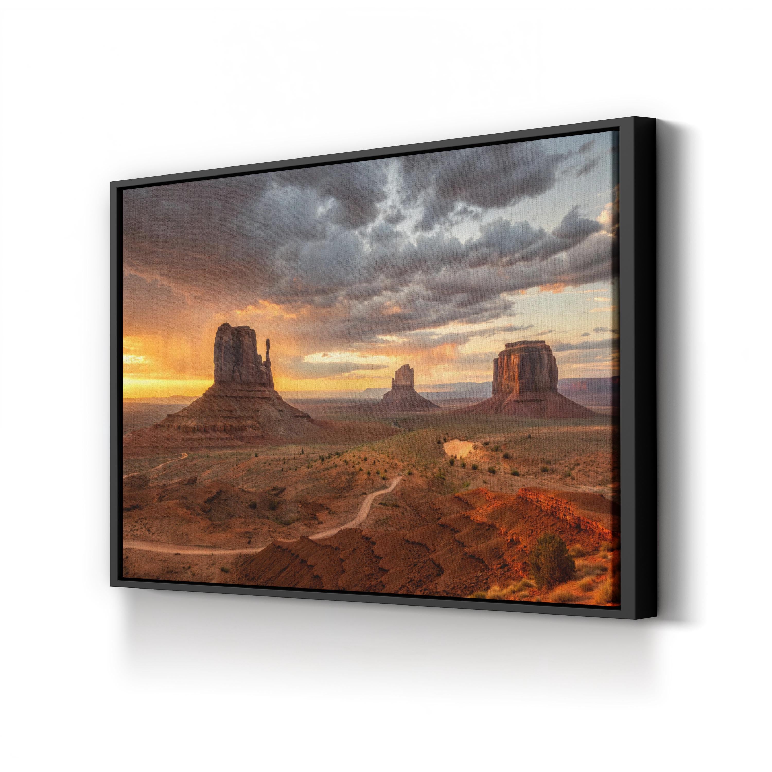 Monument Valley Sunrise – Vintage Photography Wall Art | Desert Landscape Canvas Print