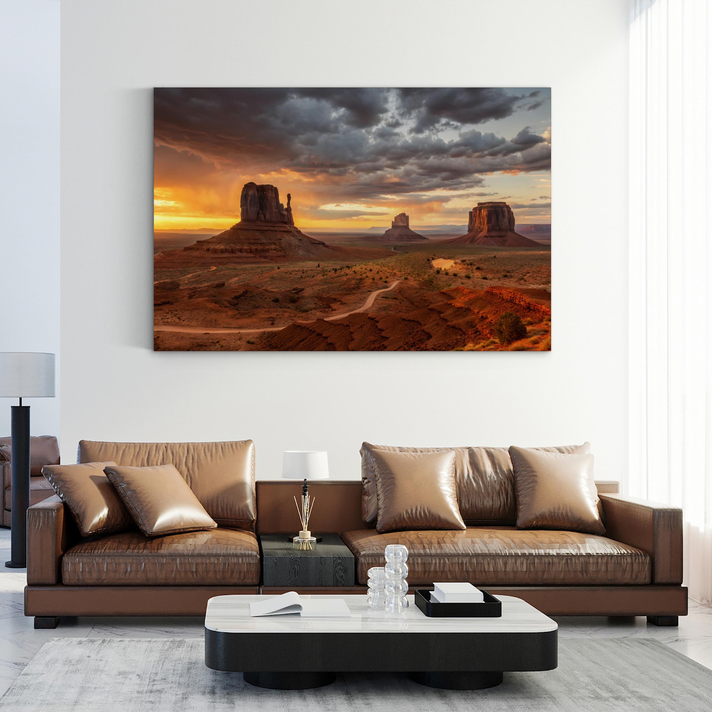 Monument Valley Sunrise – Vintage Photography Wall Art | Desert Landscape Canvas Print