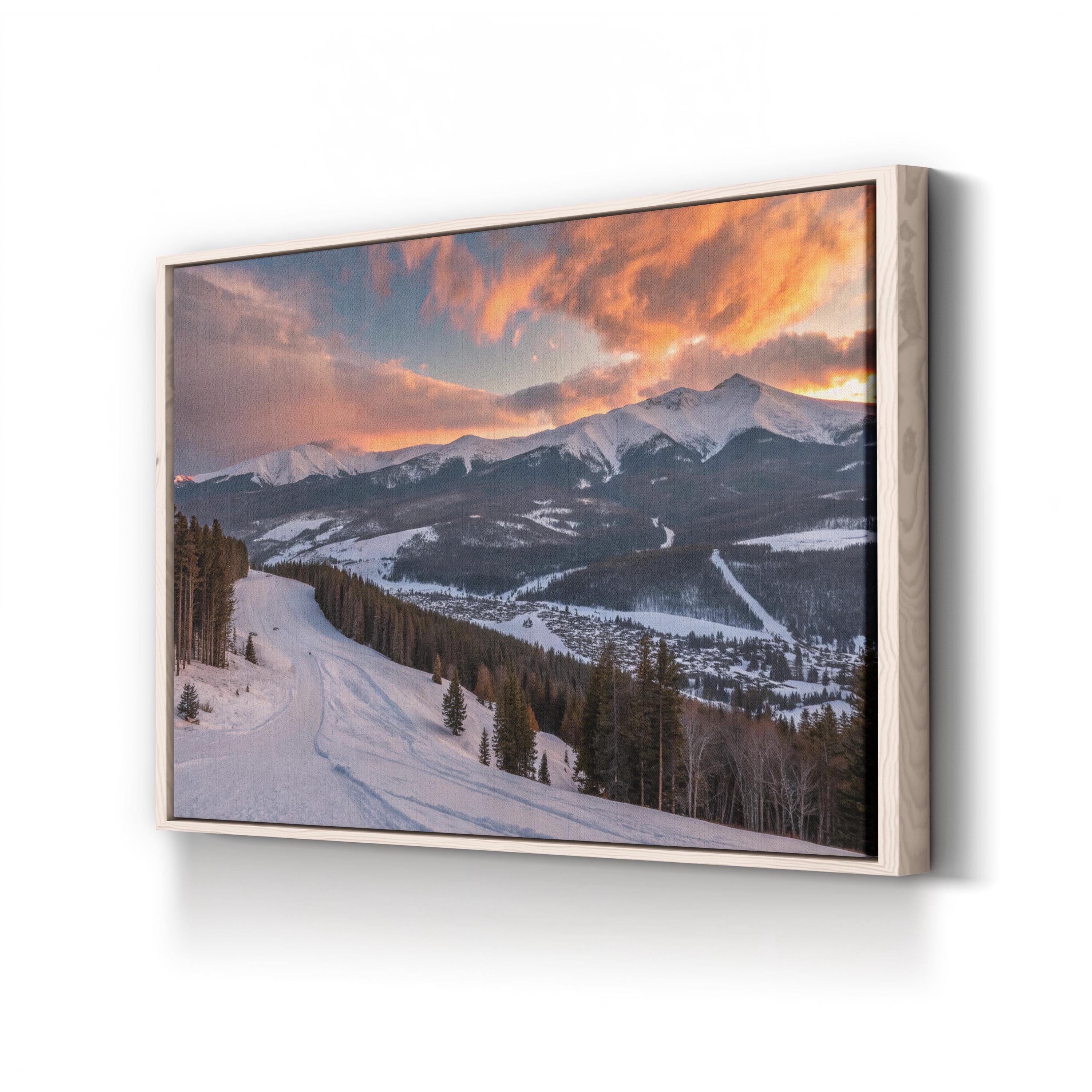 Breckenridge Sunset Canvas Print – Mountain Winter Landscape Wall Art