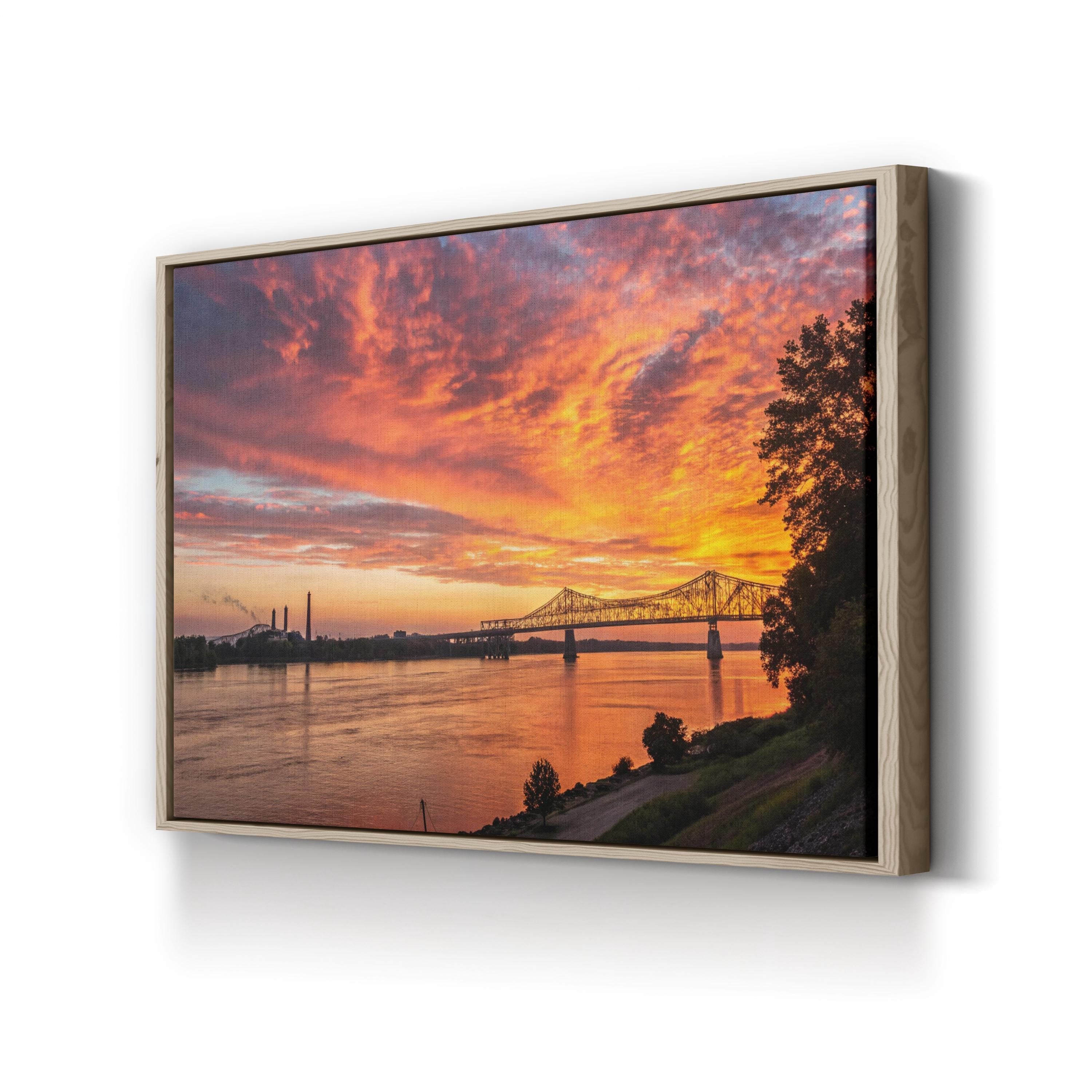 Memphis Sunset, Memphis, Tennessee, USA Wall Art — Mississippi River Cityscape Canvas Print