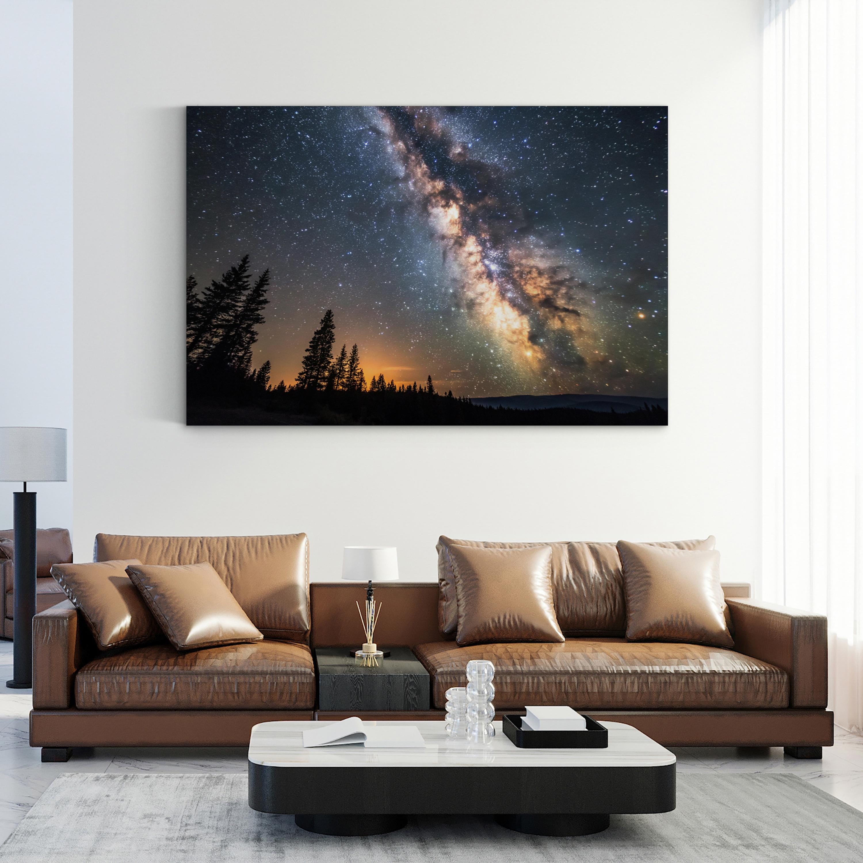 Milky Way Galaxy Canvas Art Print | Starry Night Sky Photography Wall Art
