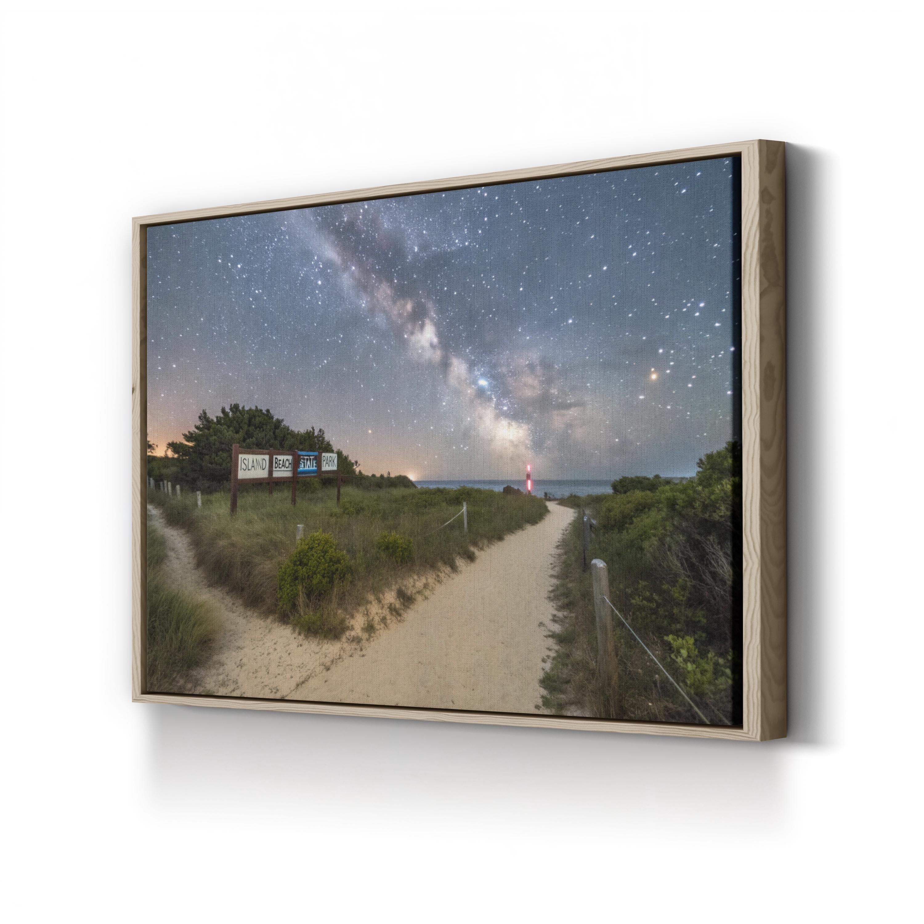 Starry Night Beach Path – Vintage Photography Wall Art | Coastal Canvas Print