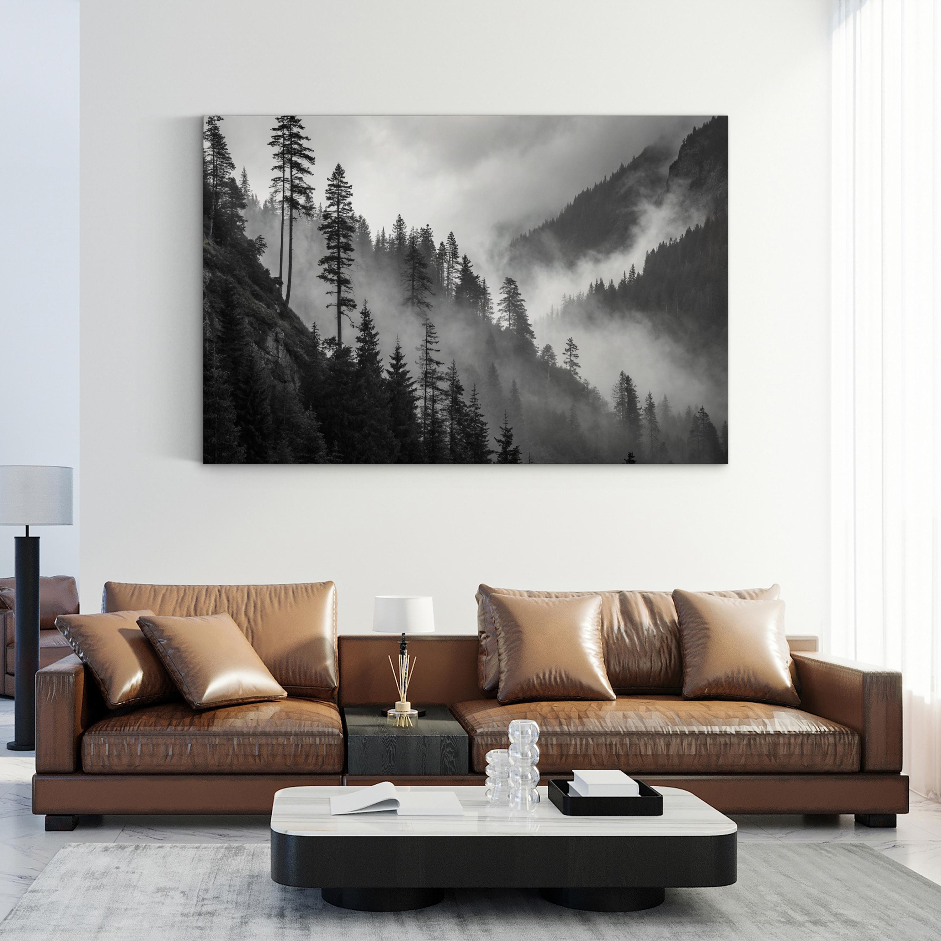 Misty Mountain Forest – Vintage Photography Wall Art | Alpine Landscape Canvas Print