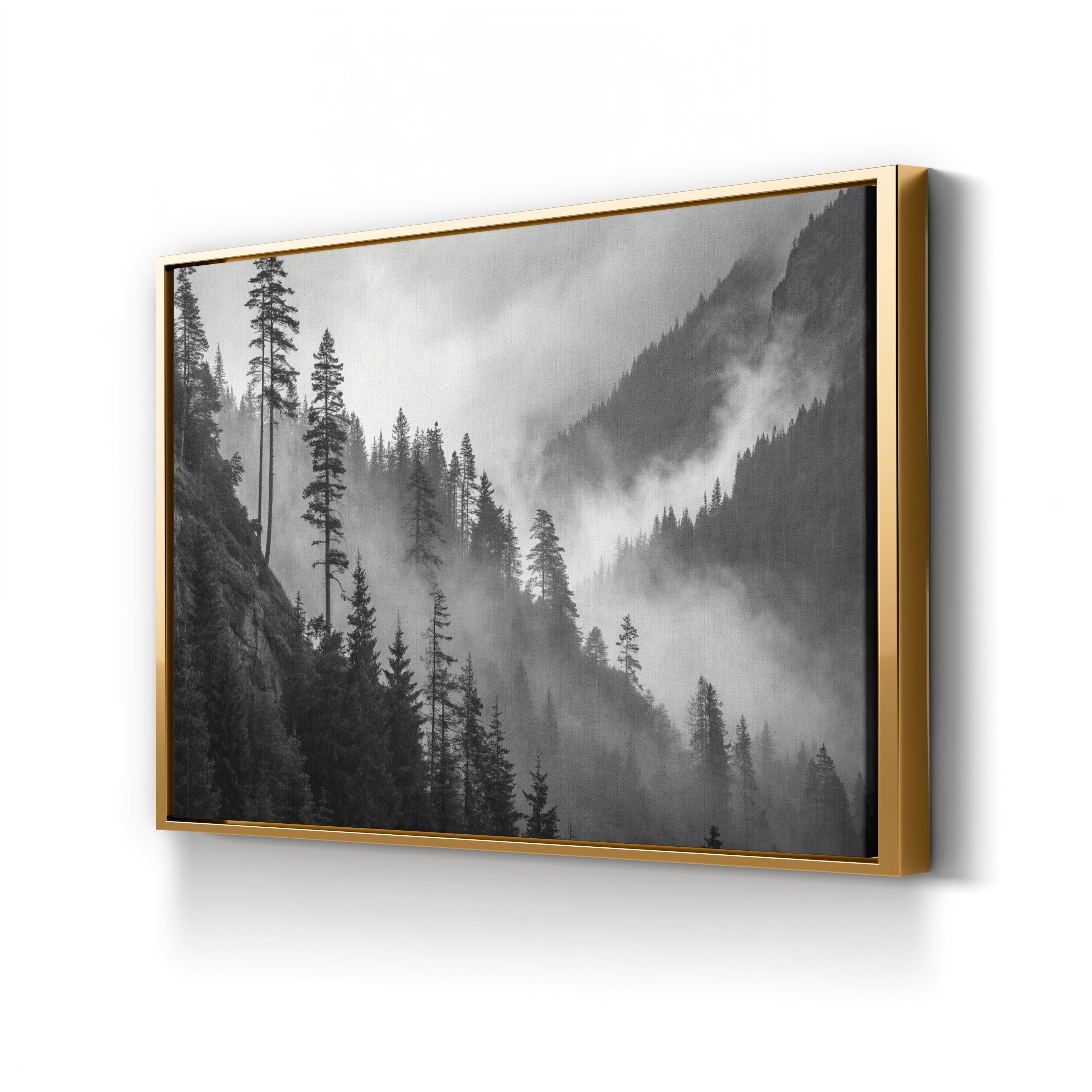 Misty Mountain Forest – Vintage Photography Wall Art | Alpine Landscape Canvas Print