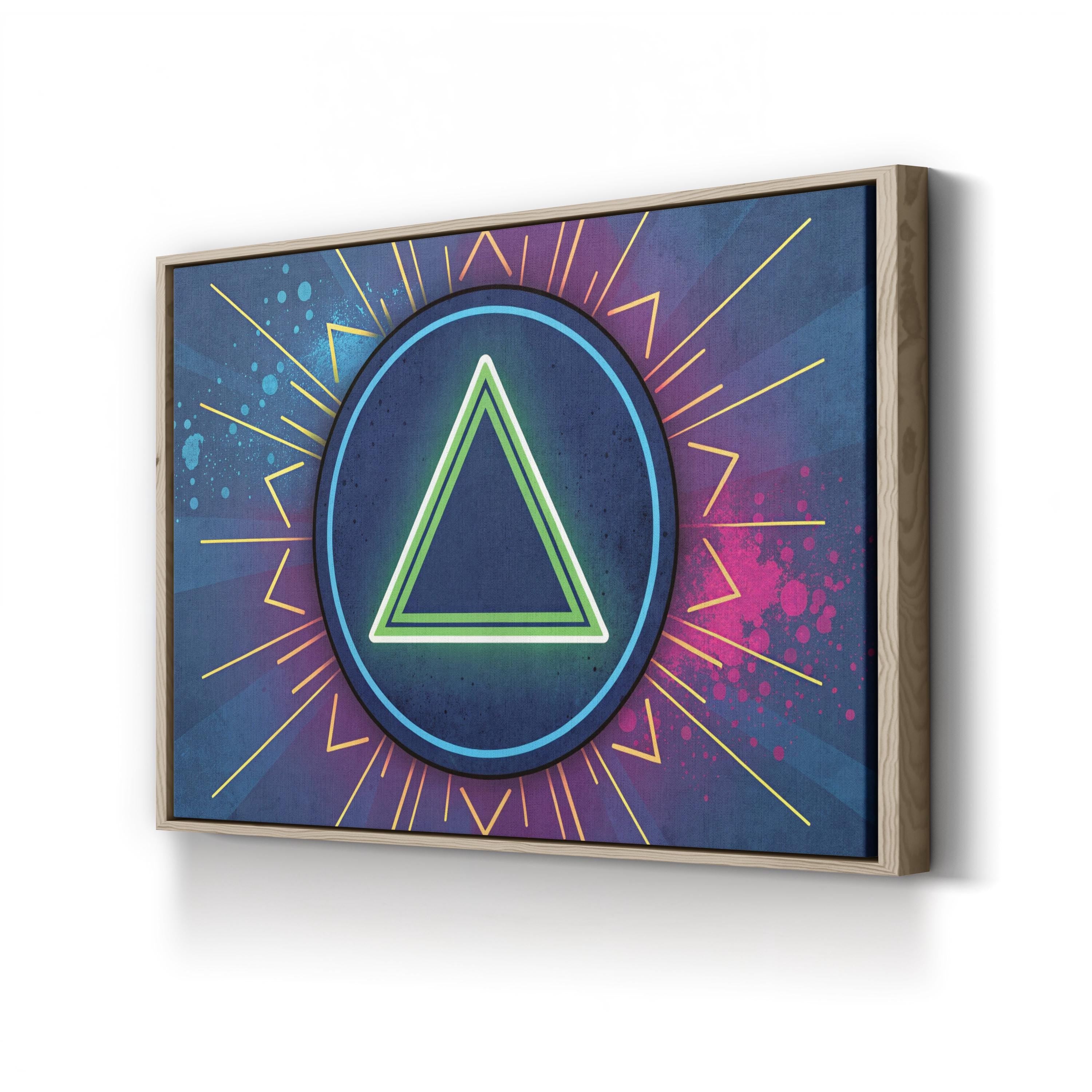 Neon Triangle – Period Illustration Wall Art | Abstract Geometric Canvas Print