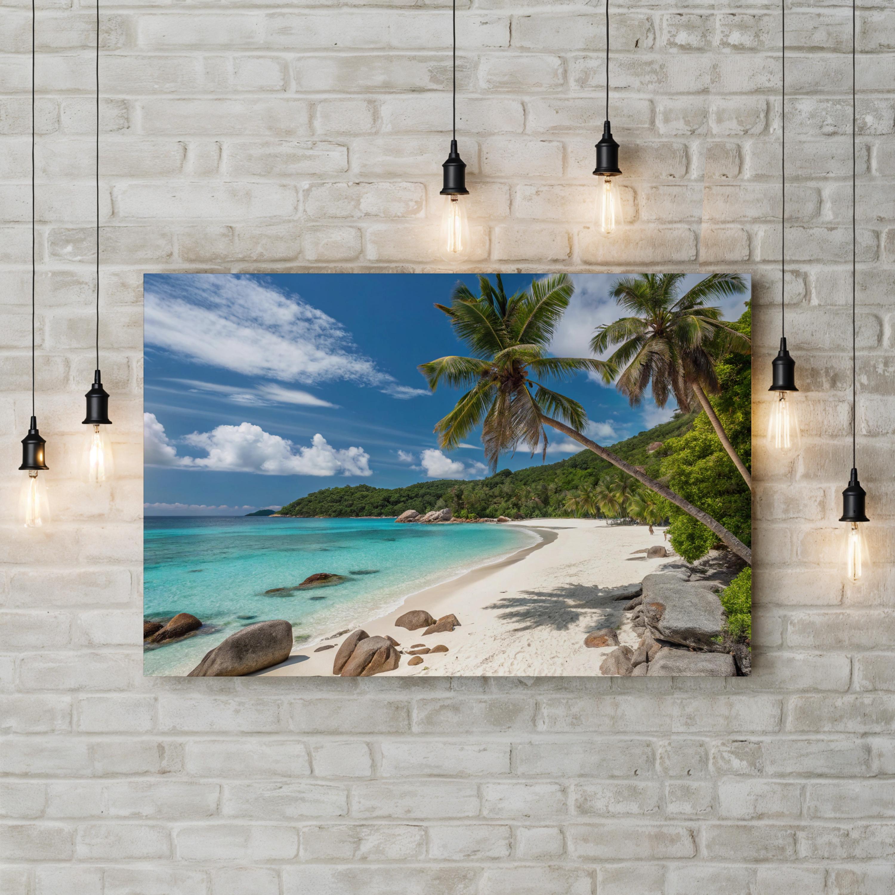 Tropical Beach, Caribbean Coast — Ocean Landscape Canvas Wall Art