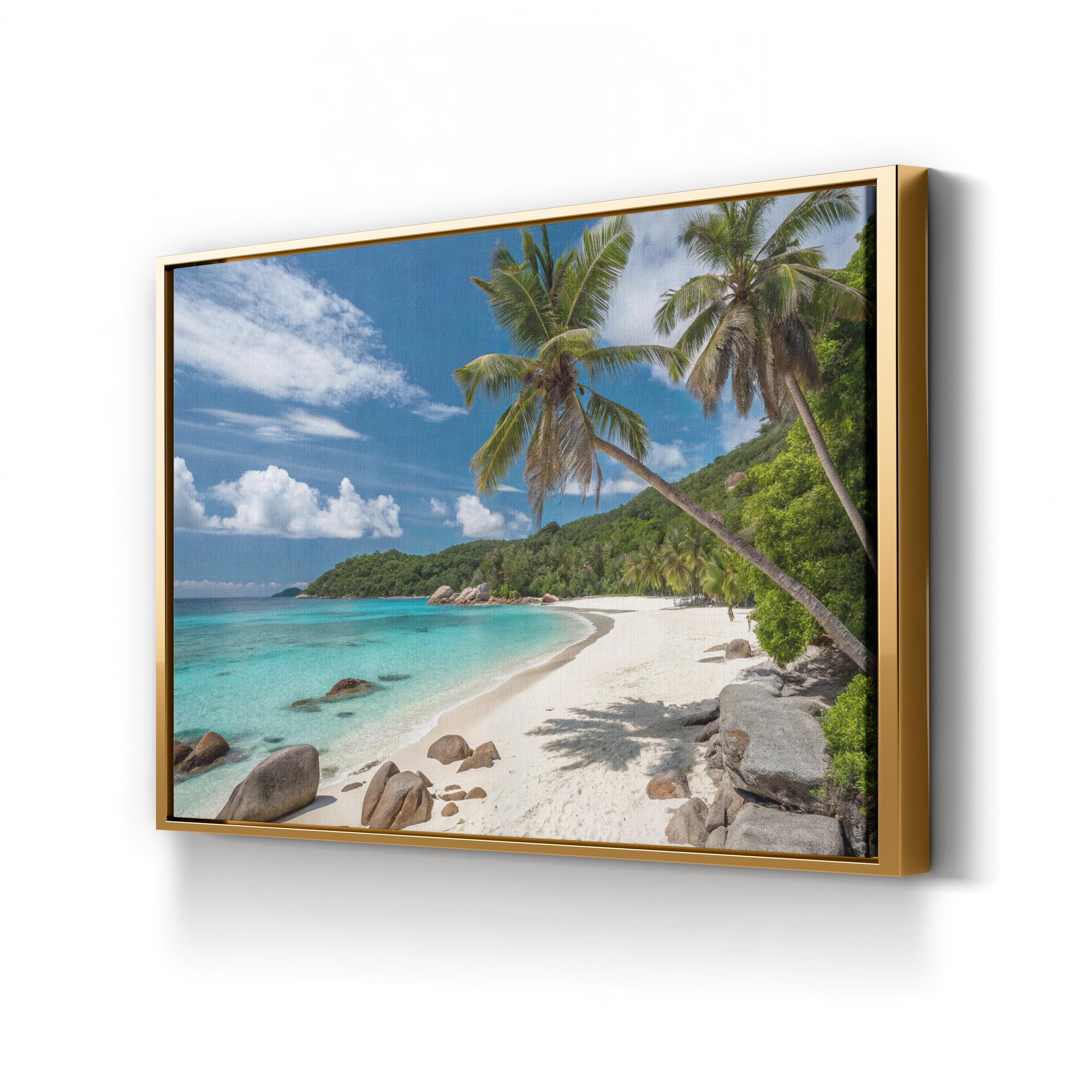 Tropical Beach, Caribbean Coast — Ocean Landscape Canvas Wall Art