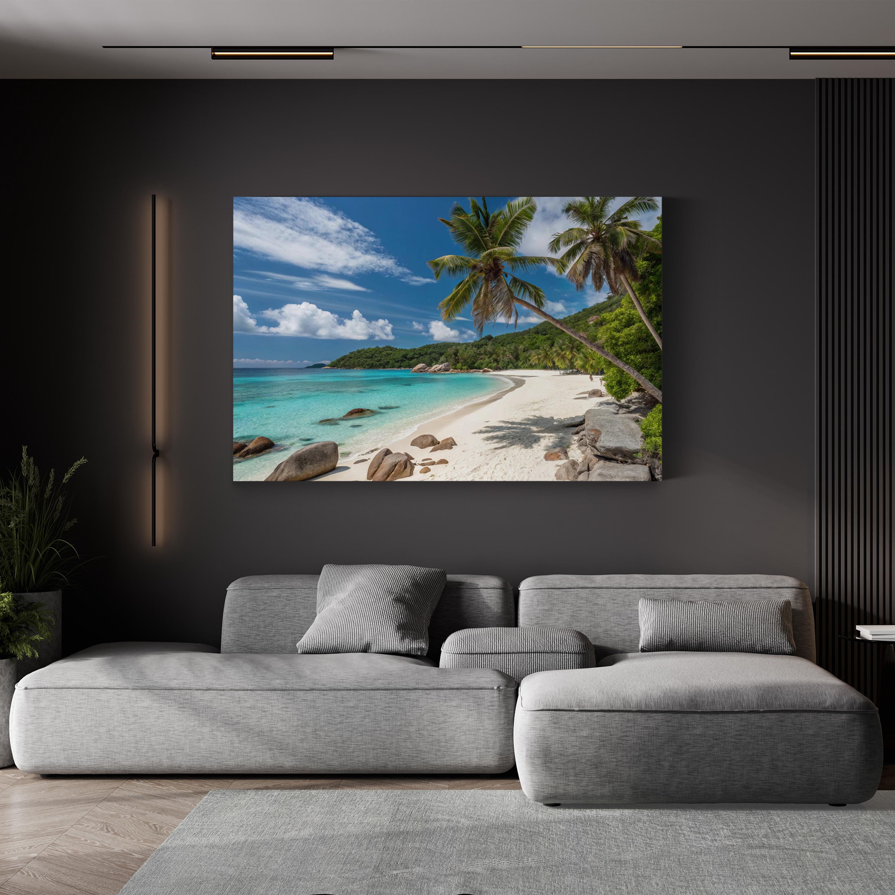 Tropical Beach, Caribbean Coast — Ocean Landscape Canvas Wall Art