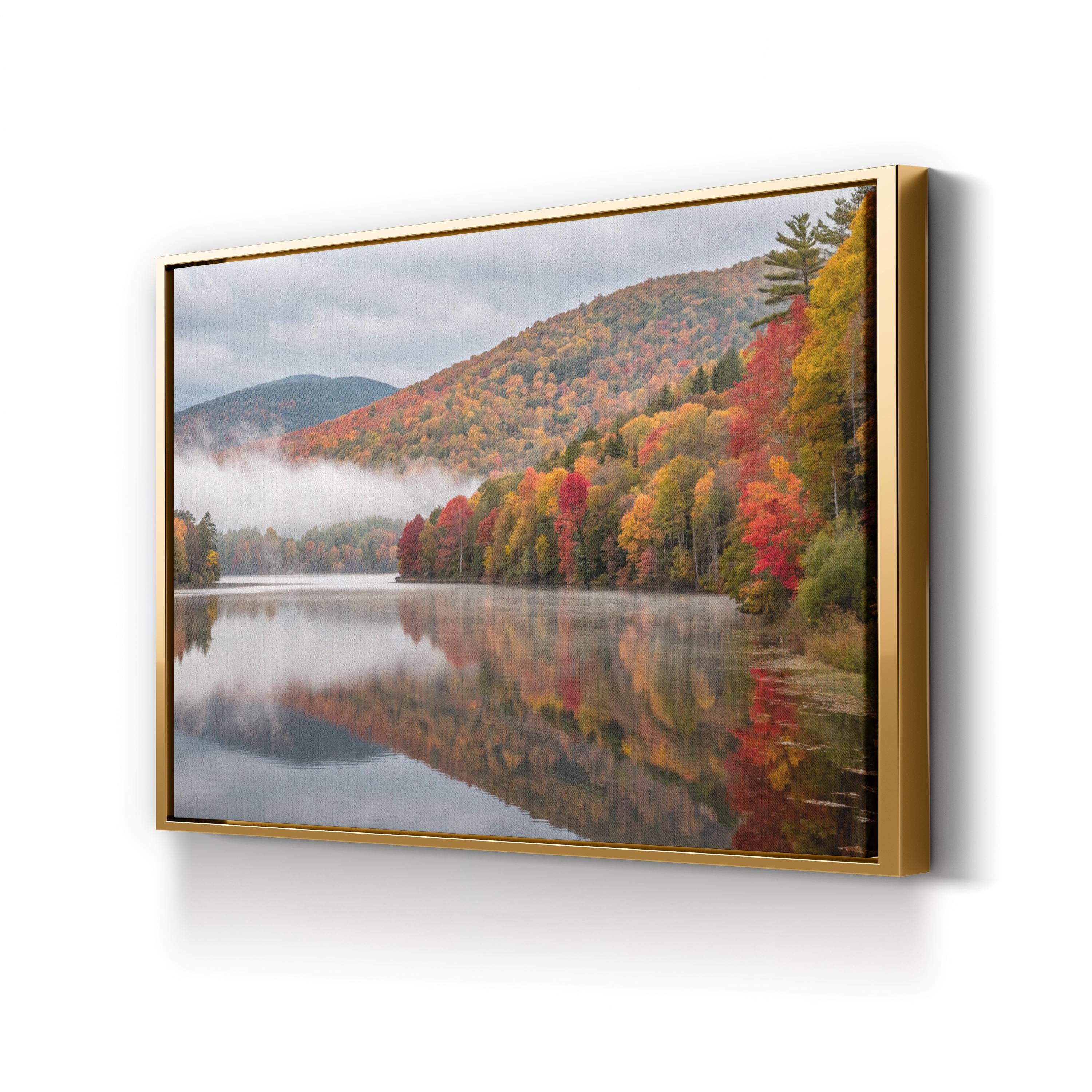 Vermont Serene Autumn Lake Photograph Canvas Print