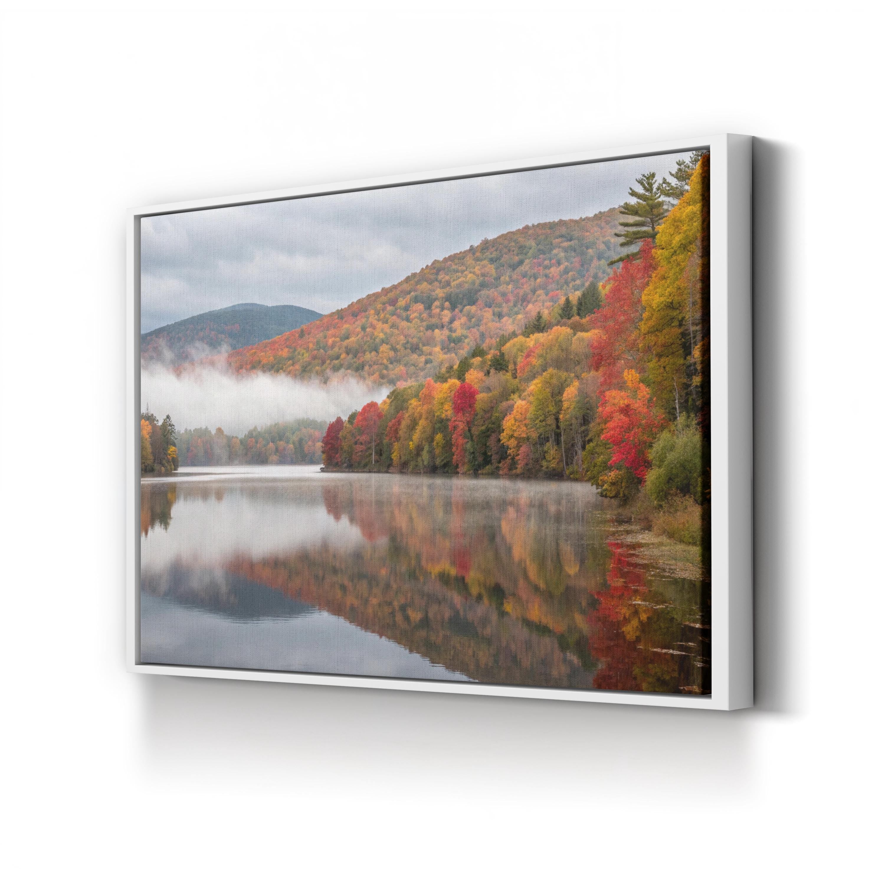 Vermont Serene Autumn Lake Photograph Canvas Print