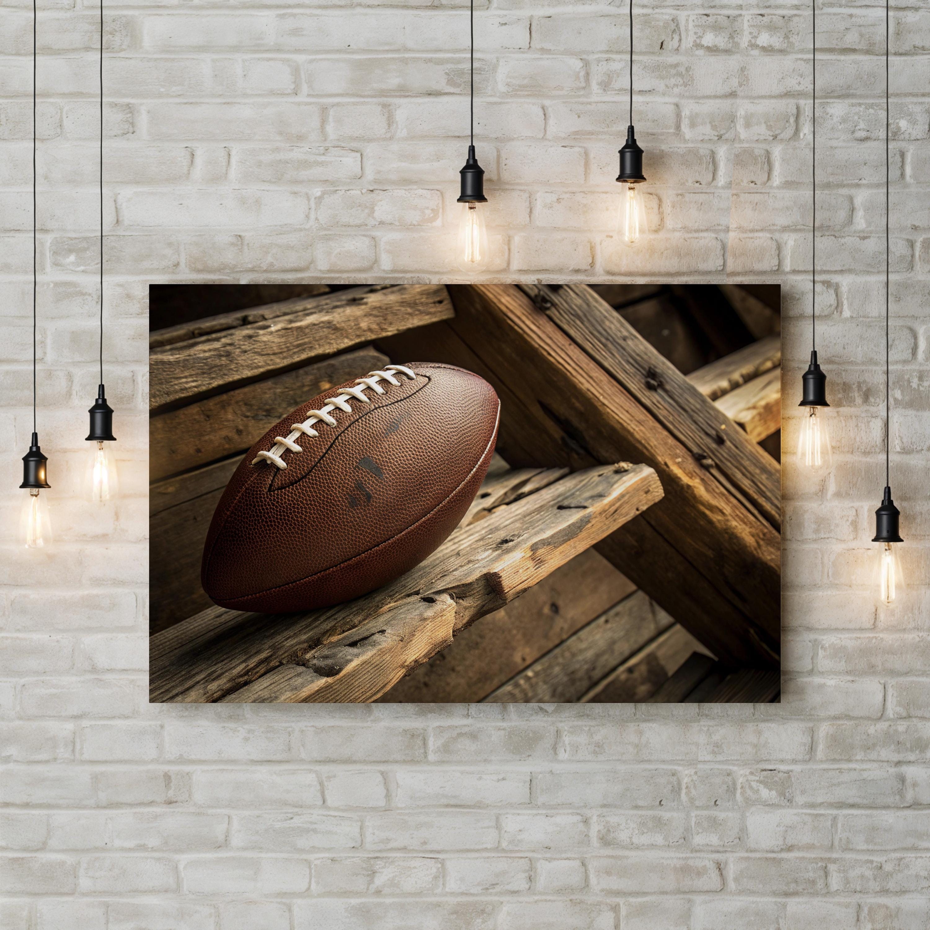 Vintage Football Still Life – Vintage Photography Wall Art | Rustic Sports Canvas Print