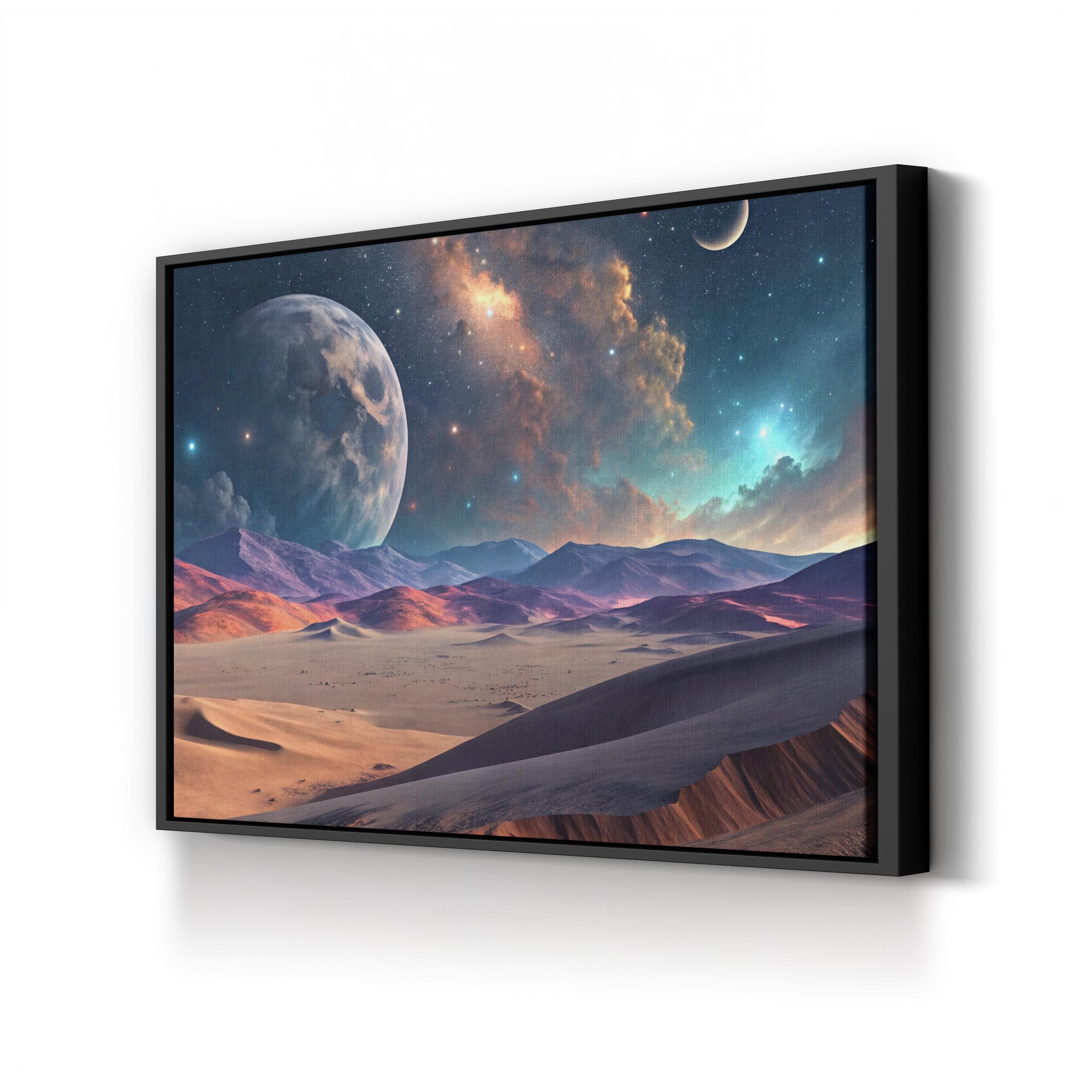 Volcano Planet – Period Illustration Wall Art | Sci-Fi Alien Landscape Canvas Print