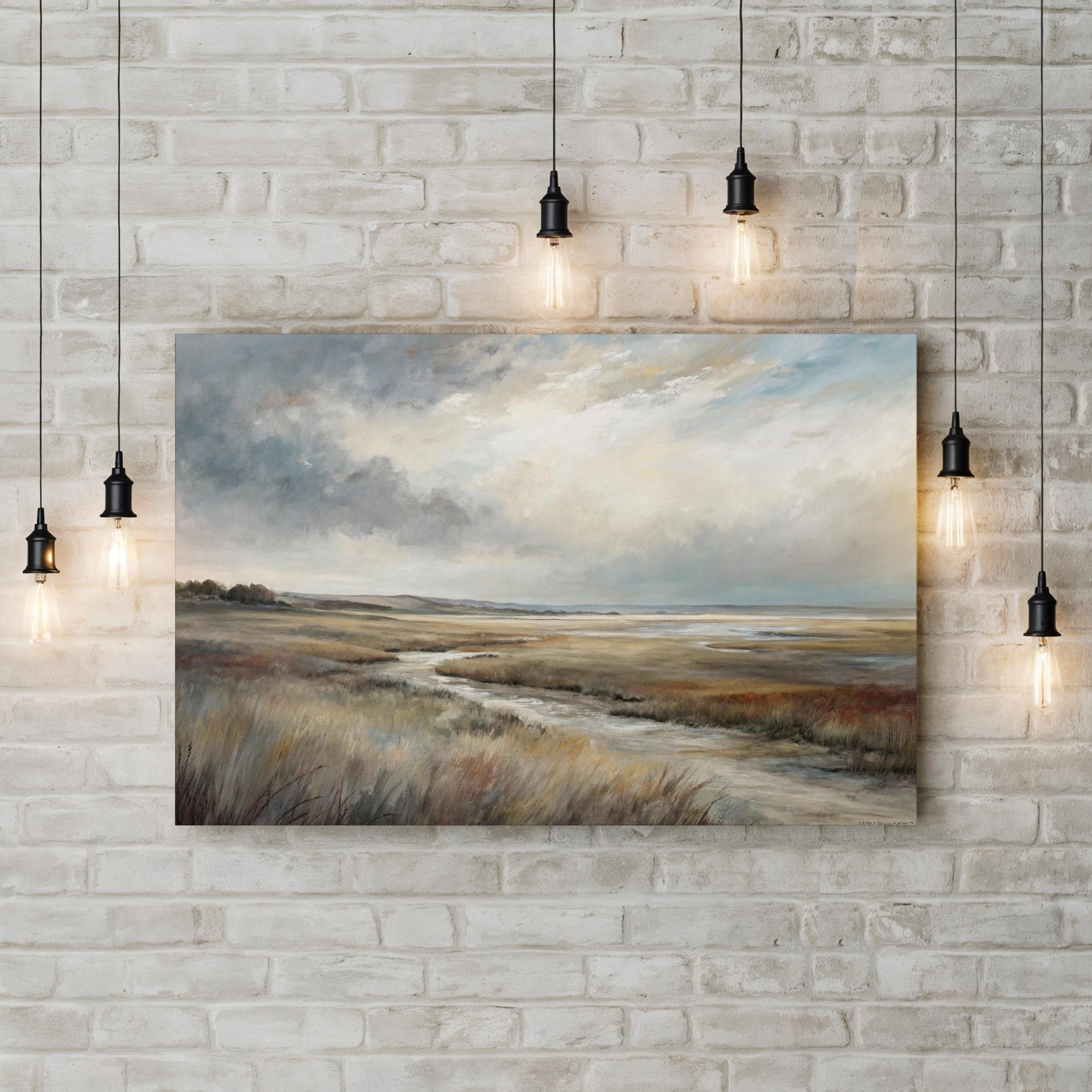 Abstract Nature Horizon – Period Illustration Wall Art | Modern Scenic Canvas Print