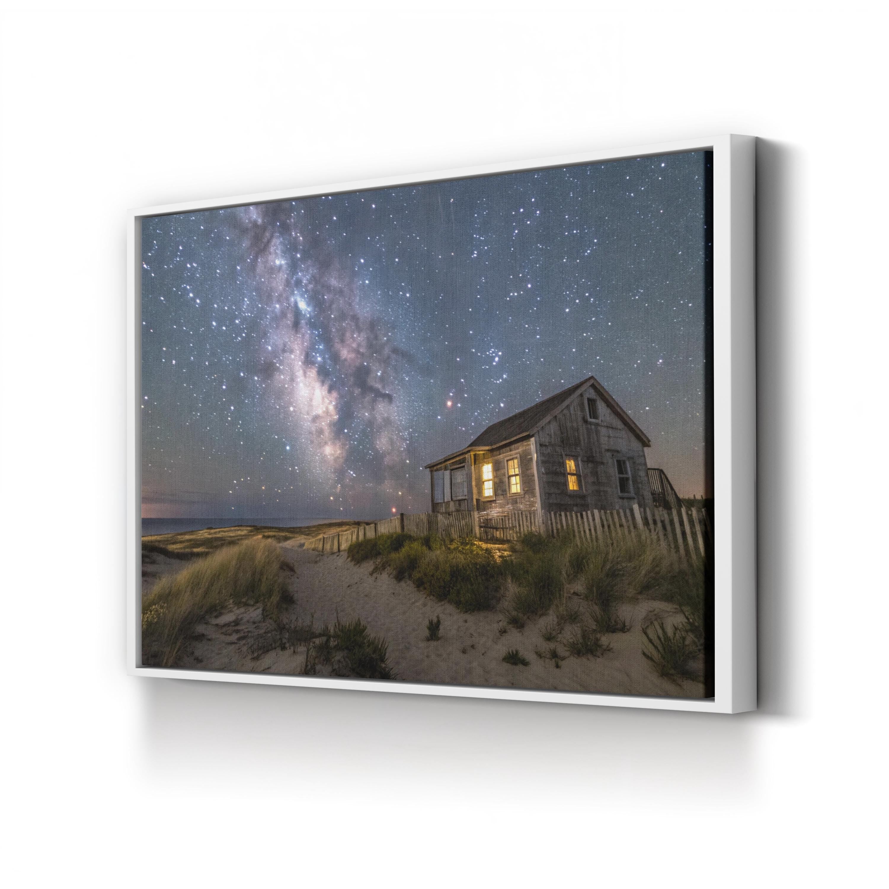 Welcome Home Starry Night – Vintage Photography Wall Art | Cozy Home Canvas Print