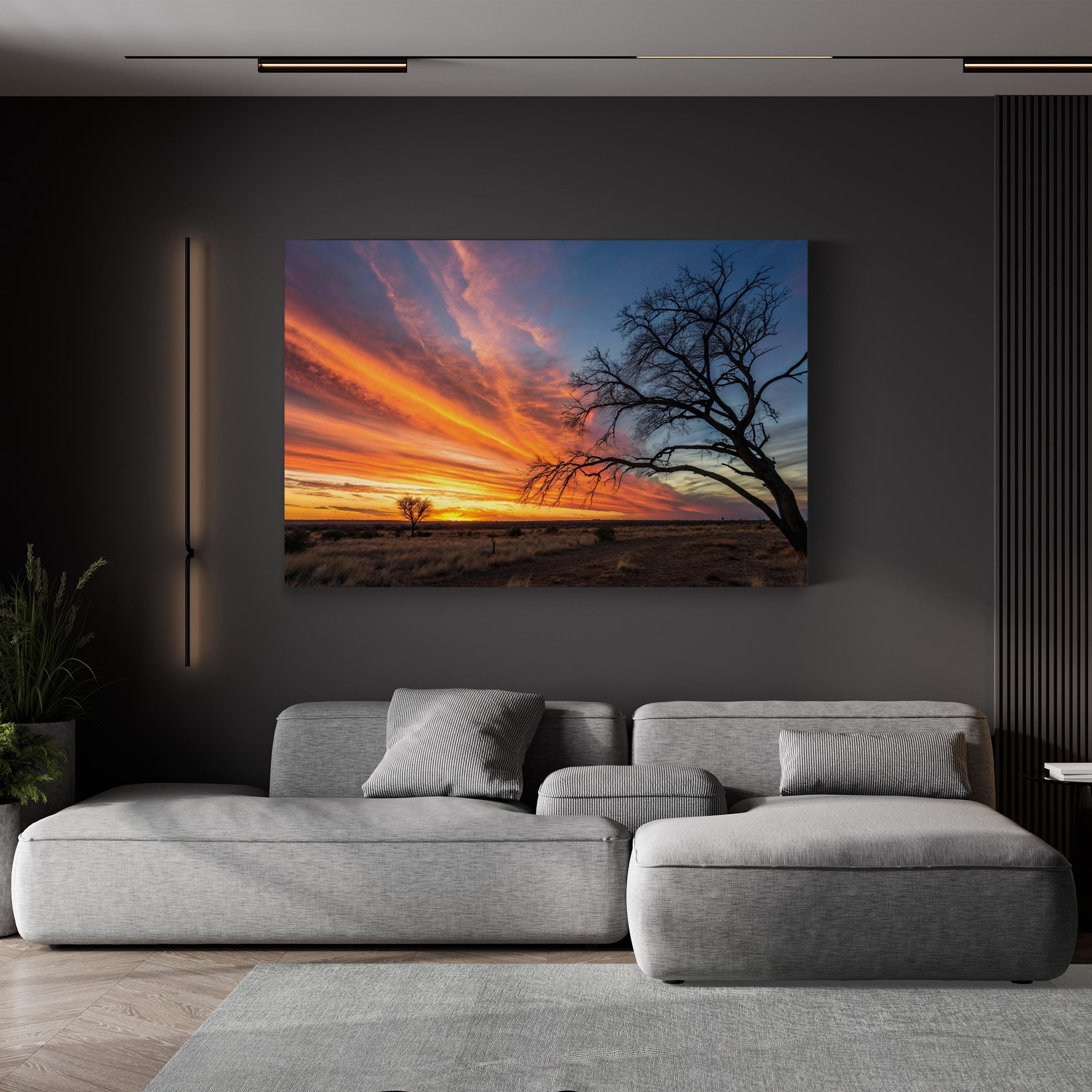 West Texas Desert Sunset – Vintage Photography Wall Art | Desert Mountain Canvas Print