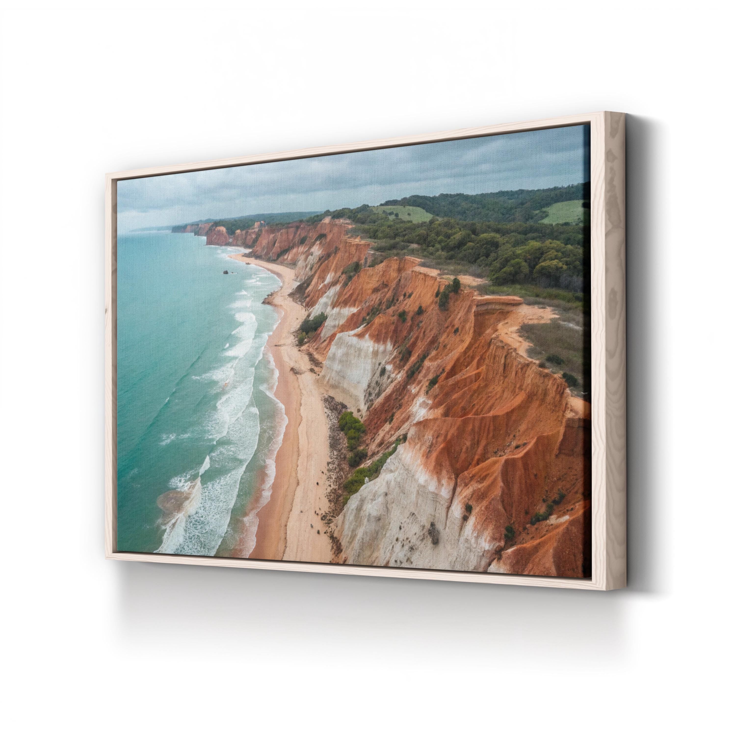Praia da Falésia Coastal Canvas Print — Algarve Portugal Red Cliffs Ocean Landscape Art
