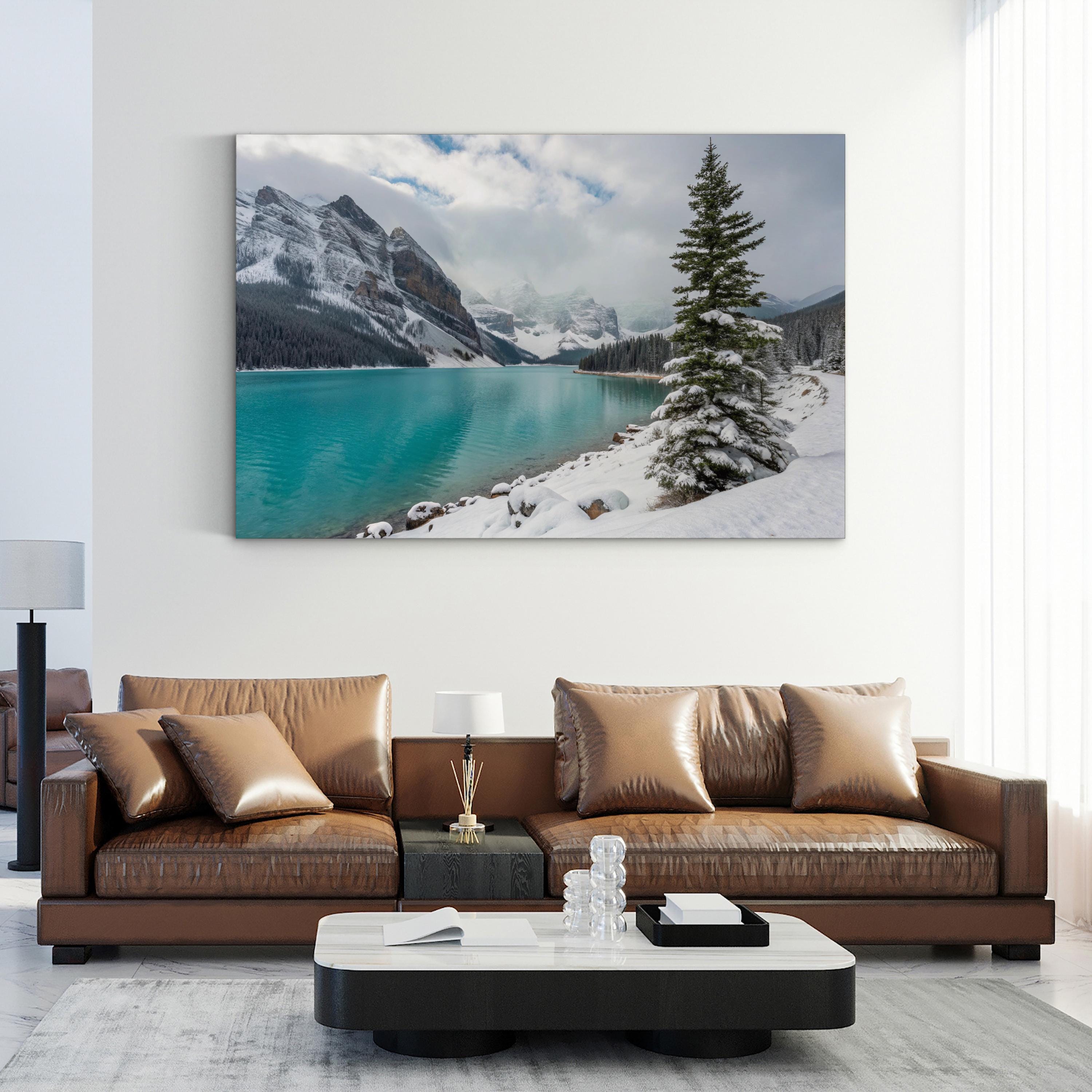 Winter Lake Alpine Snow – Vintage Photography Wall Art | Snowy Landscape Canvas Print