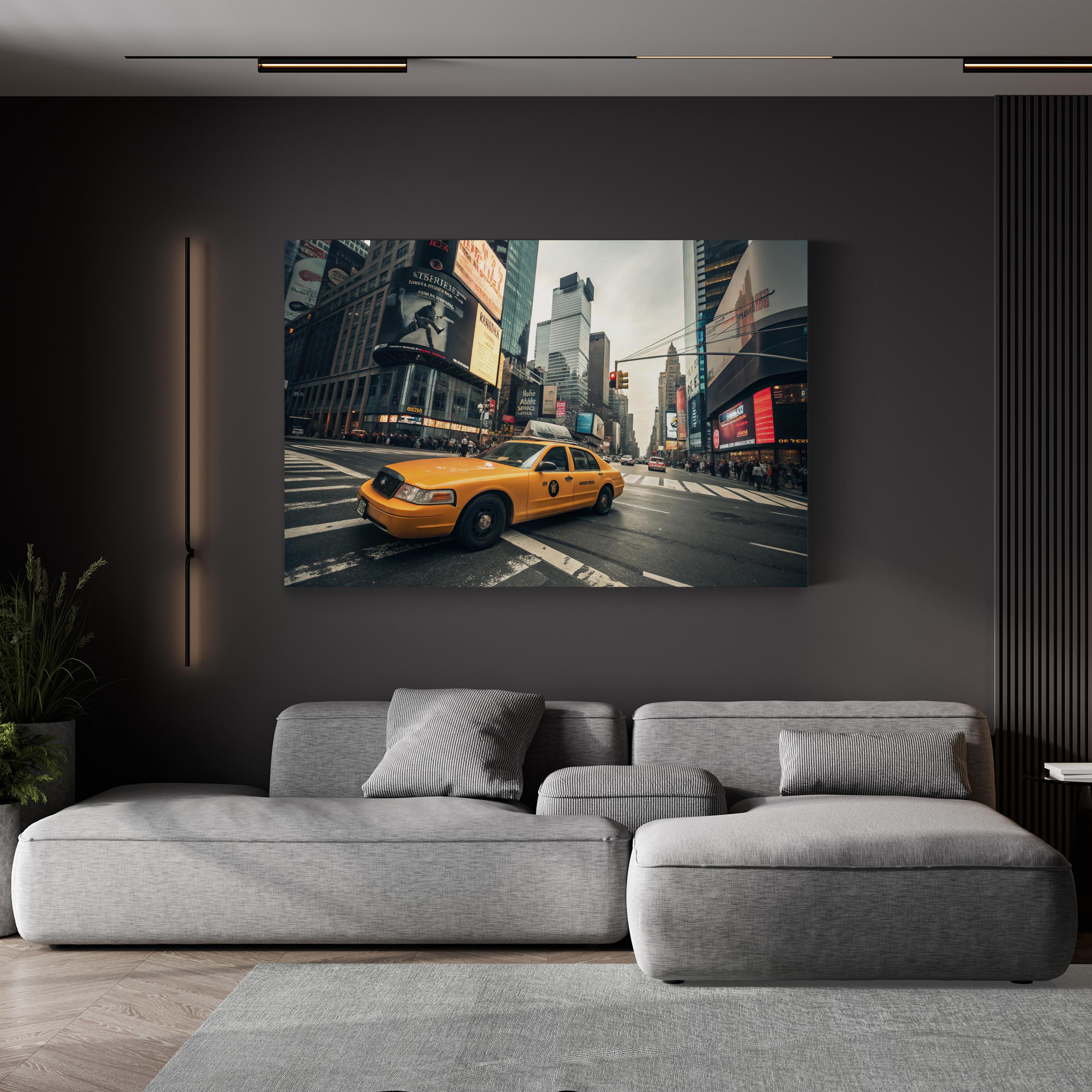 Yellow Cab NYC – Vintage Photography Wall Art | City Street Canvas Print