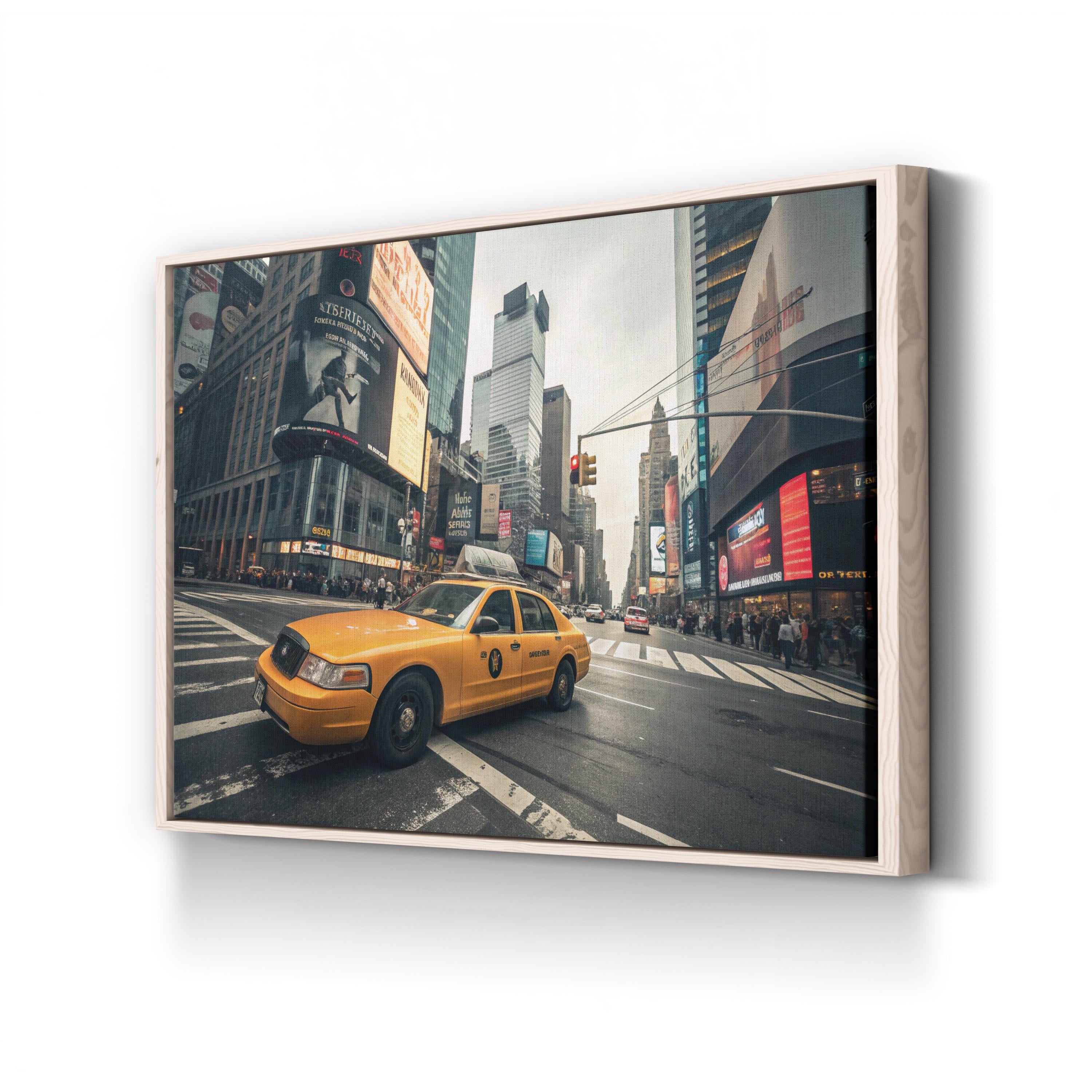 Yellow Cab NYC – Vintage Photography Wall Art | City Street Canvas Print