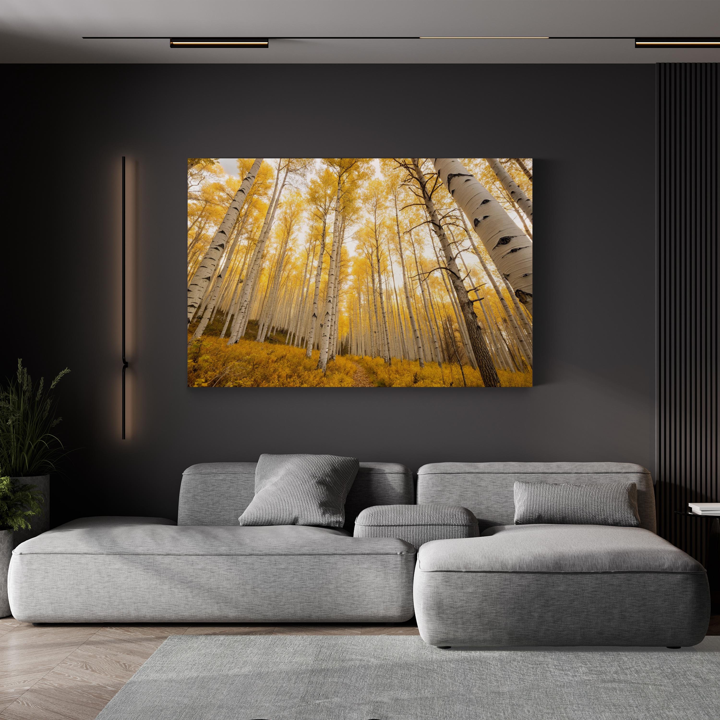 Golden Autumn Forest – Vintage Photography Wall Art | Scenic Fall Landscape Canvas Print