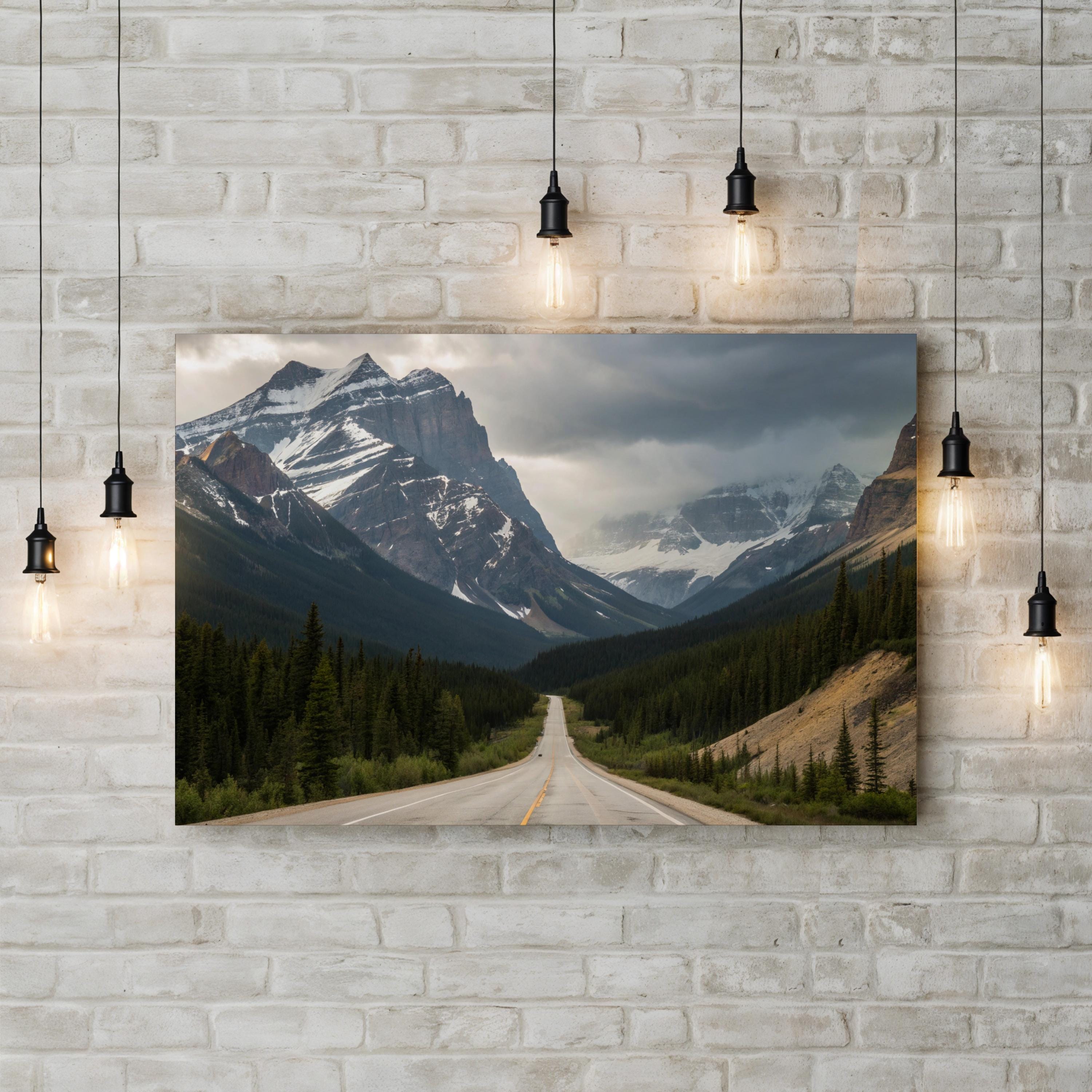Yoho National Park Roadway – Vintage Photography Wall Art | Rocky Mountain Canvas Print