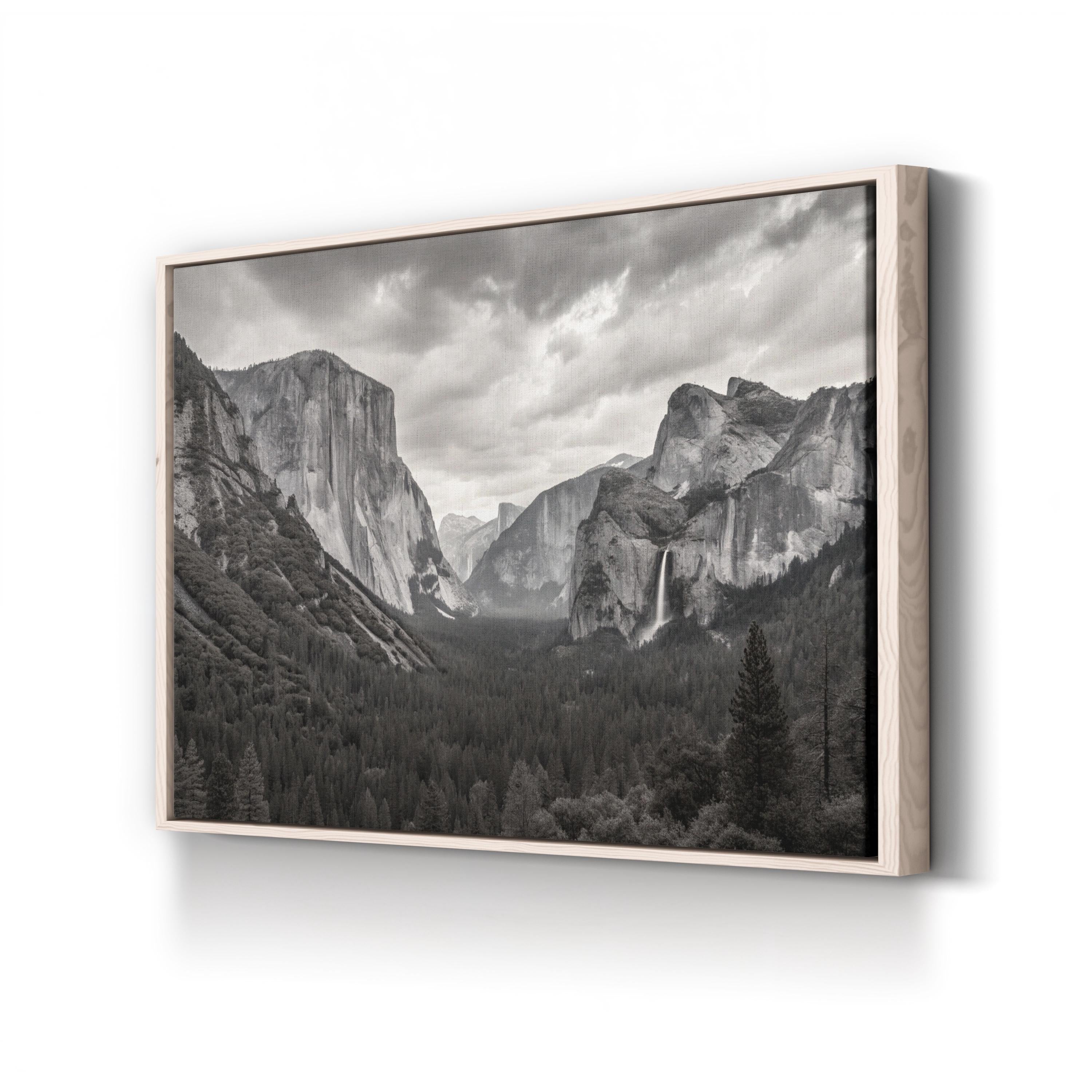 Yosemite Valley – Vintage Photography Wall Art | Black & White Landscape Canvas Print