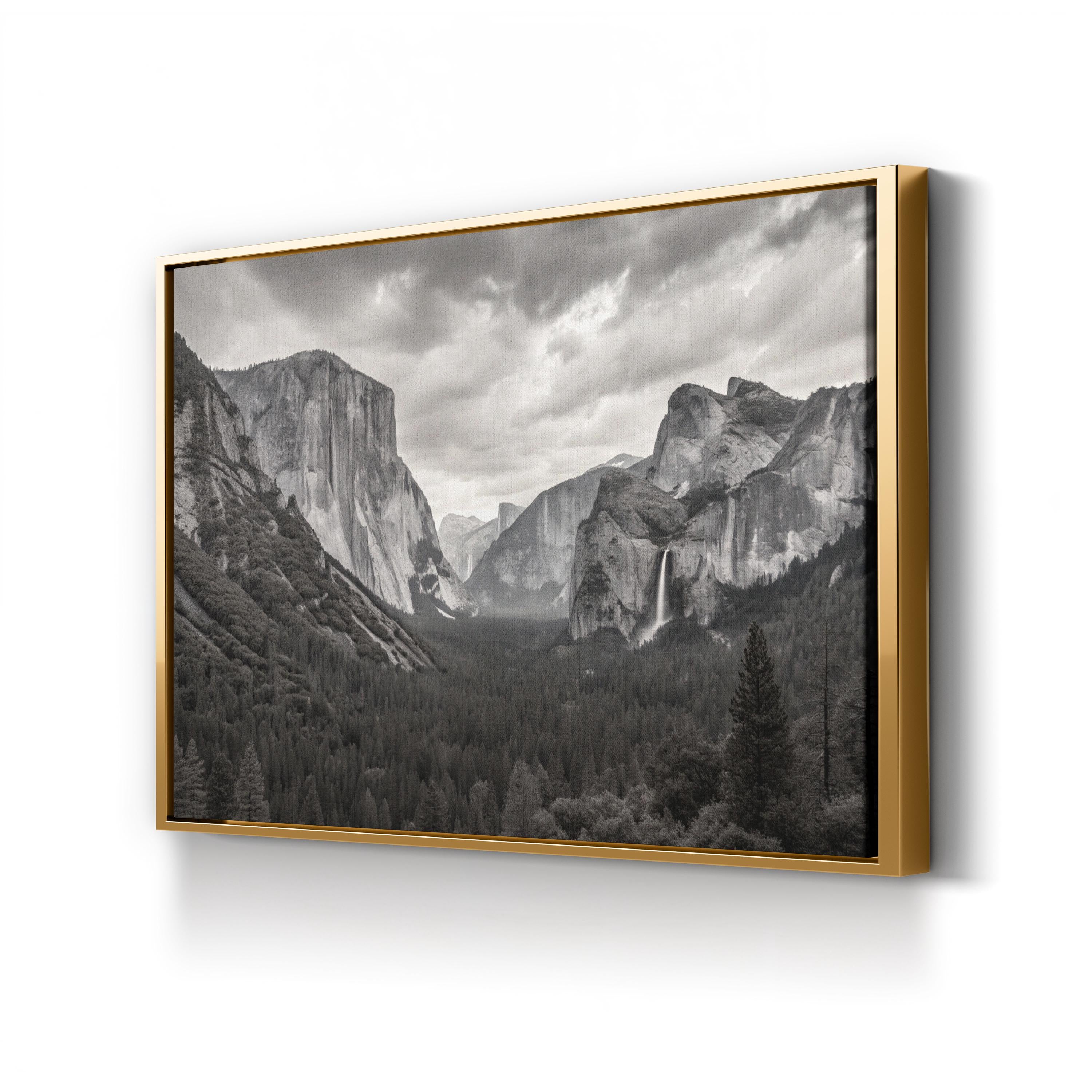 Yosemite Valley – Vintage Photography Wall Art | Black & White Landscape Canvas Print