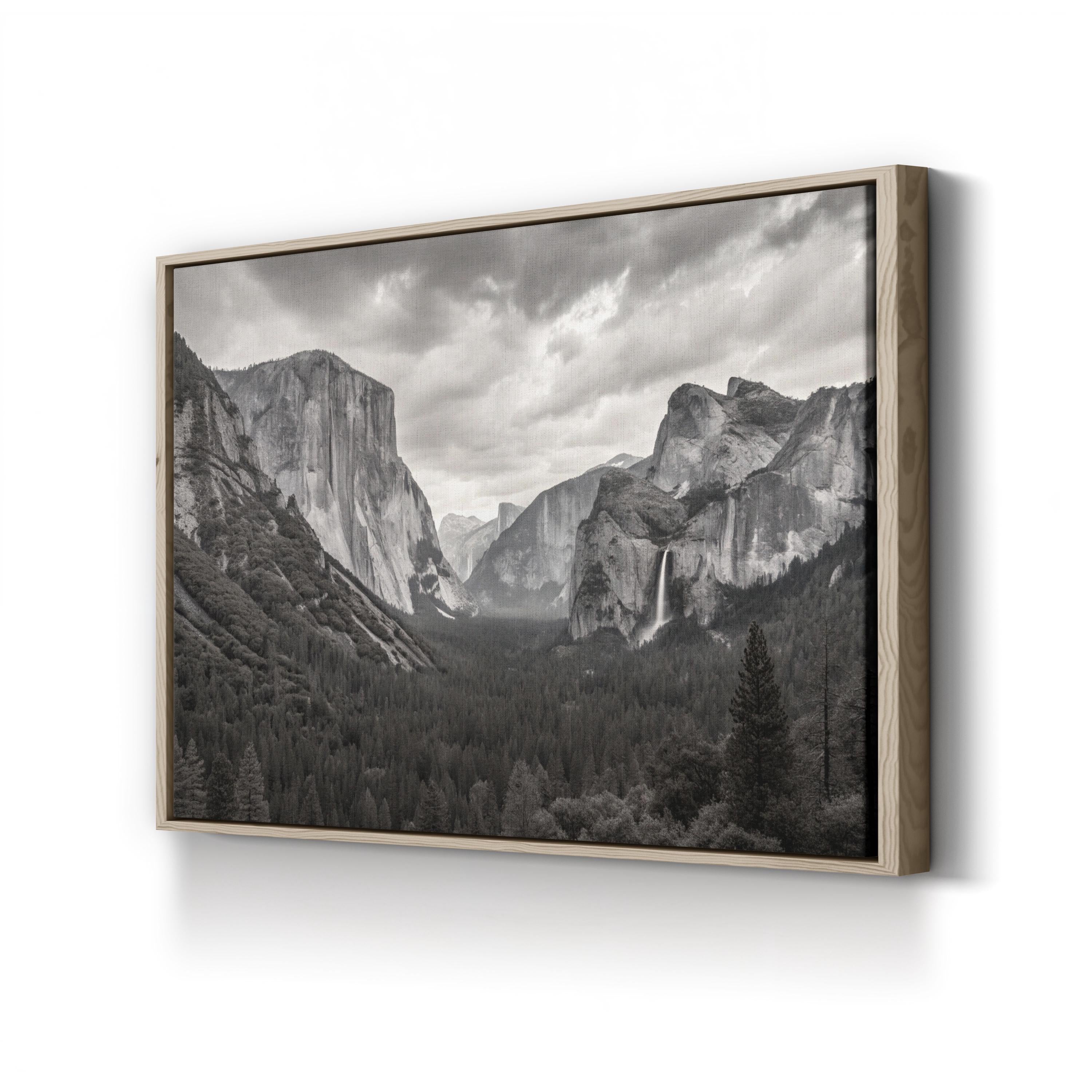 Yosemite Valley – Vintage Photography Wall Art | Black & White Landscape Canvas Print