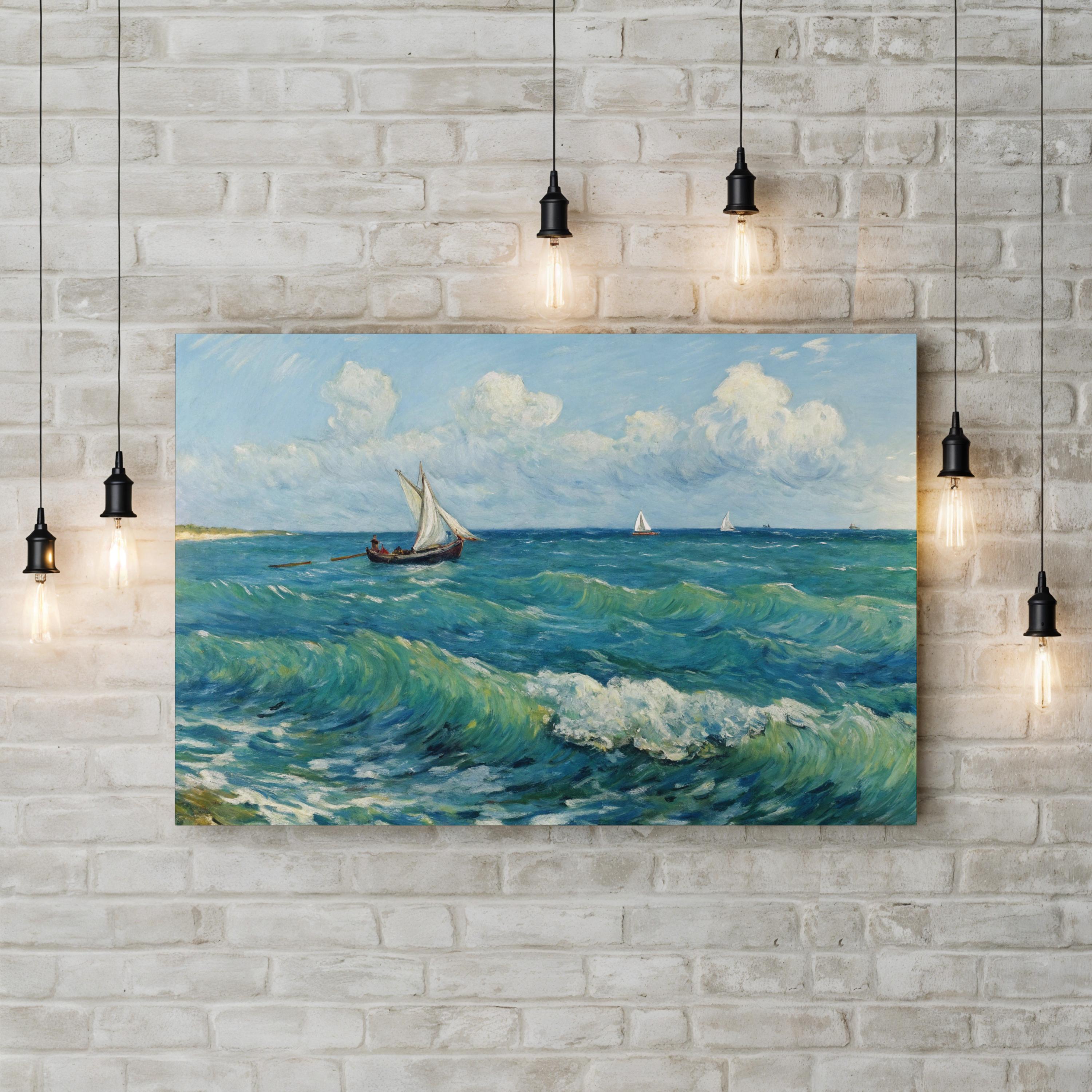 Seascape near Les Saintes-Maries-de-la-Mer, Provence France — Vincent van Gogh Coastal Canvas Print