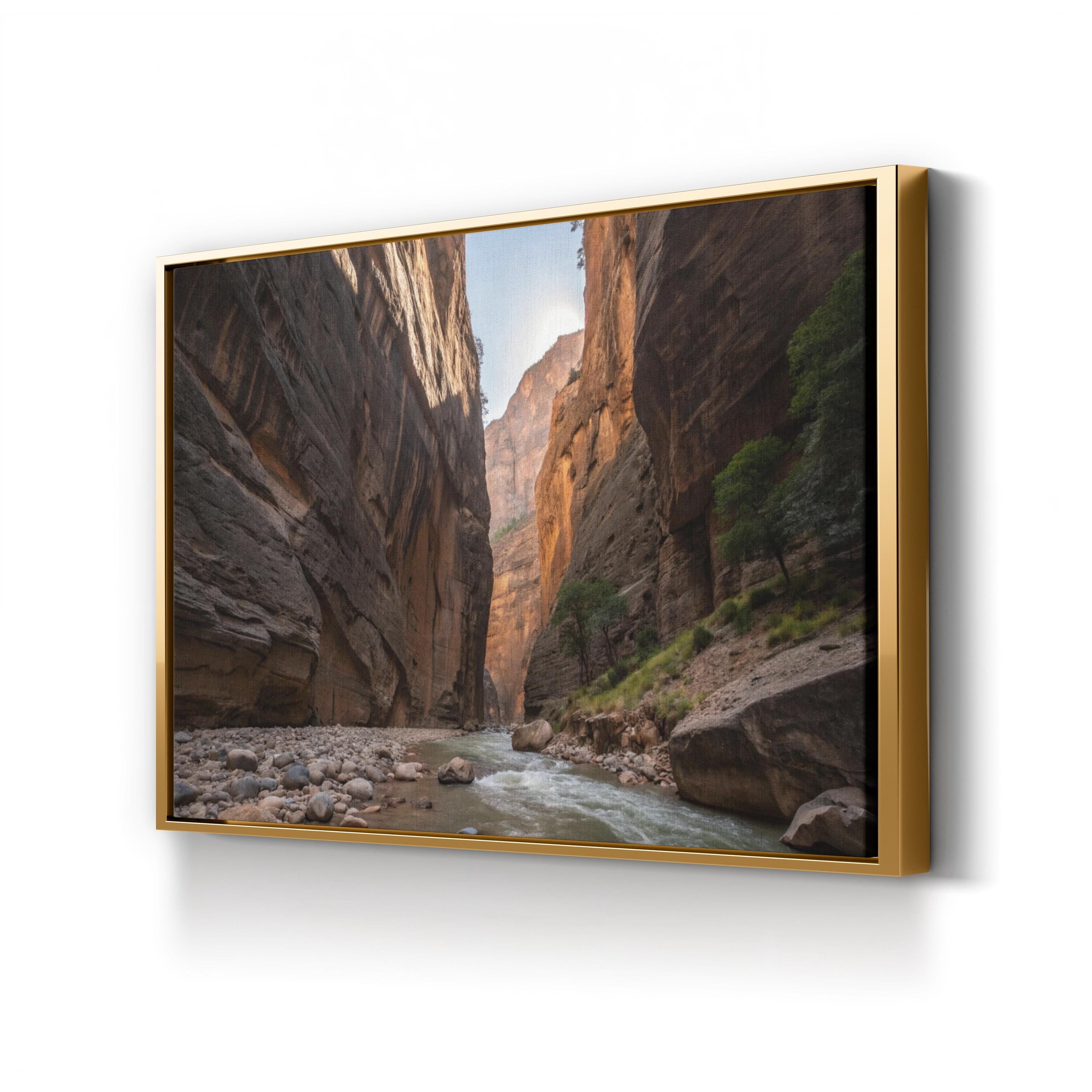 Zion Narrows Red Rock Canyon – Vintage Photography Wall Art | Landscape Canvas Print