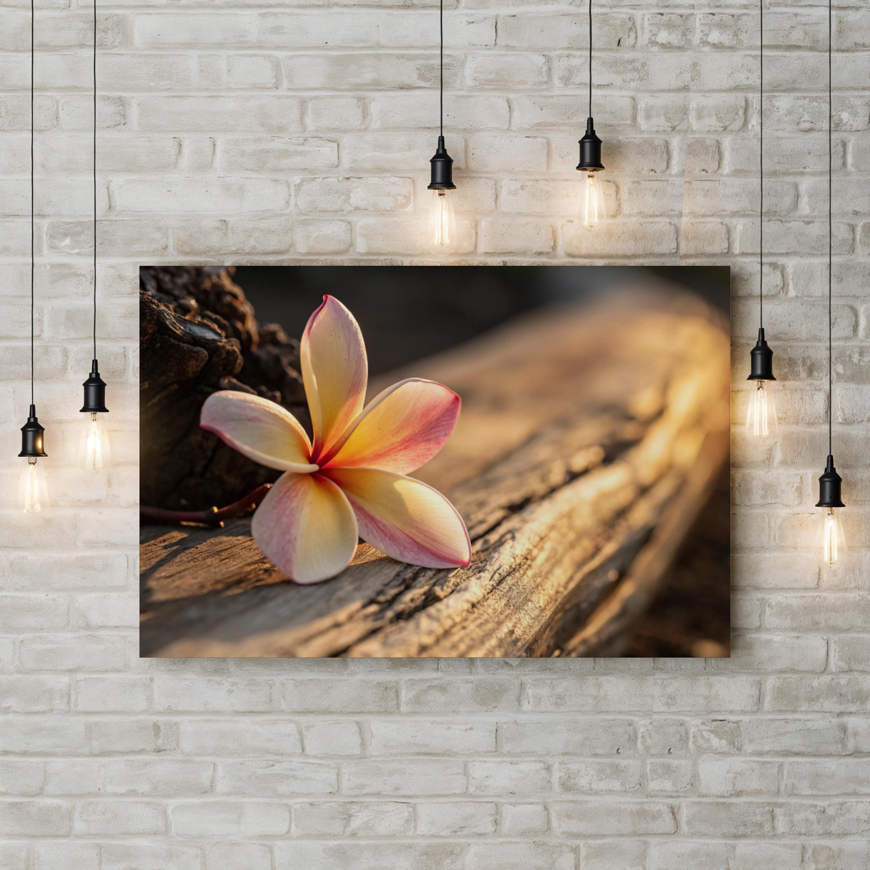 Plumeria Flower – Vintage Photography Wall Art | Tropical Botanical Canvas Print