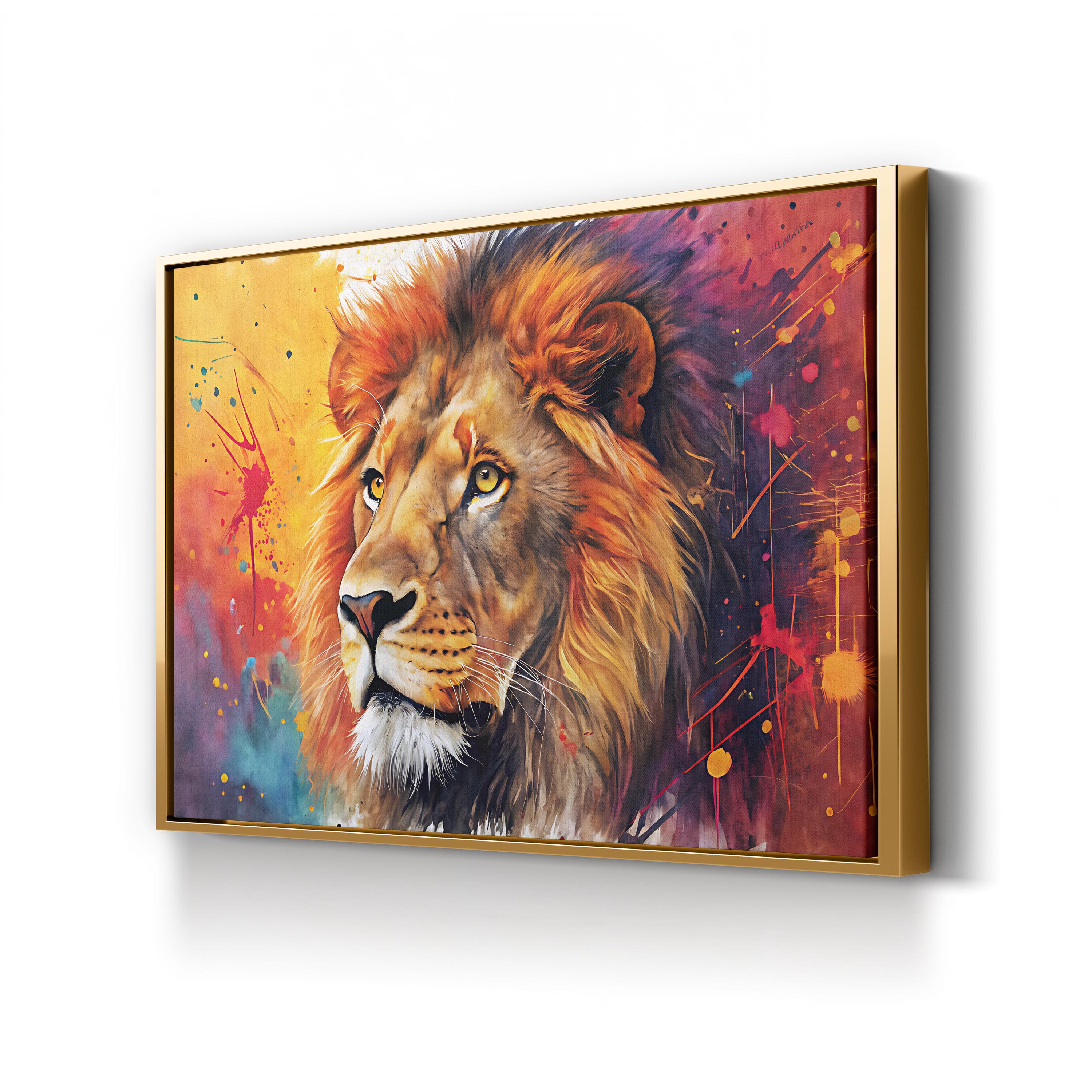 Watercolor Lion – Period Illustration Wall Art | Majestic Wildlife Canvas Print
