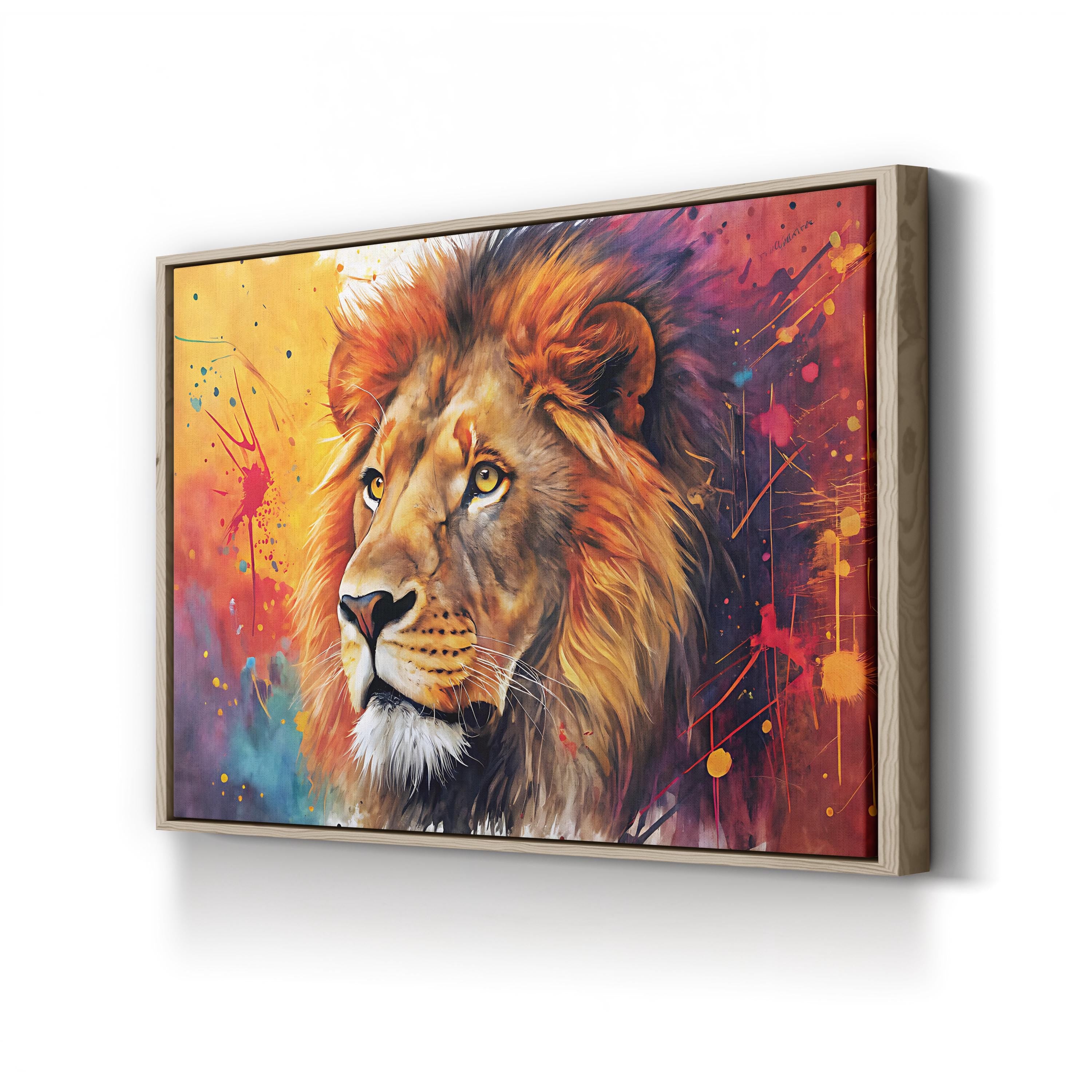 Watercolor Lion – Period Illustration Wall Art | Majestic Wildlife Canvas Print